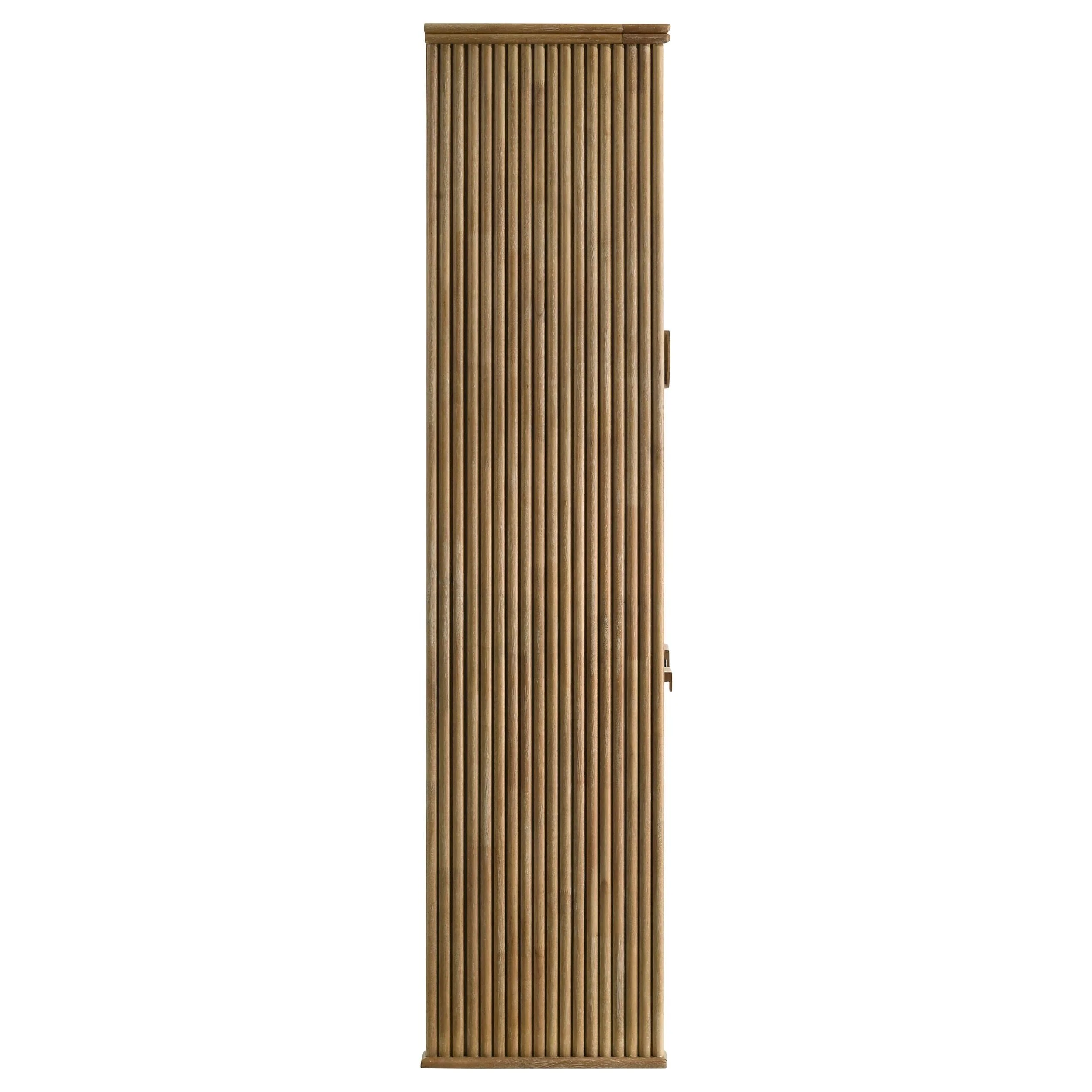 Adina Distressed Light Brown Tall Dining Display Cabinet - Image 11