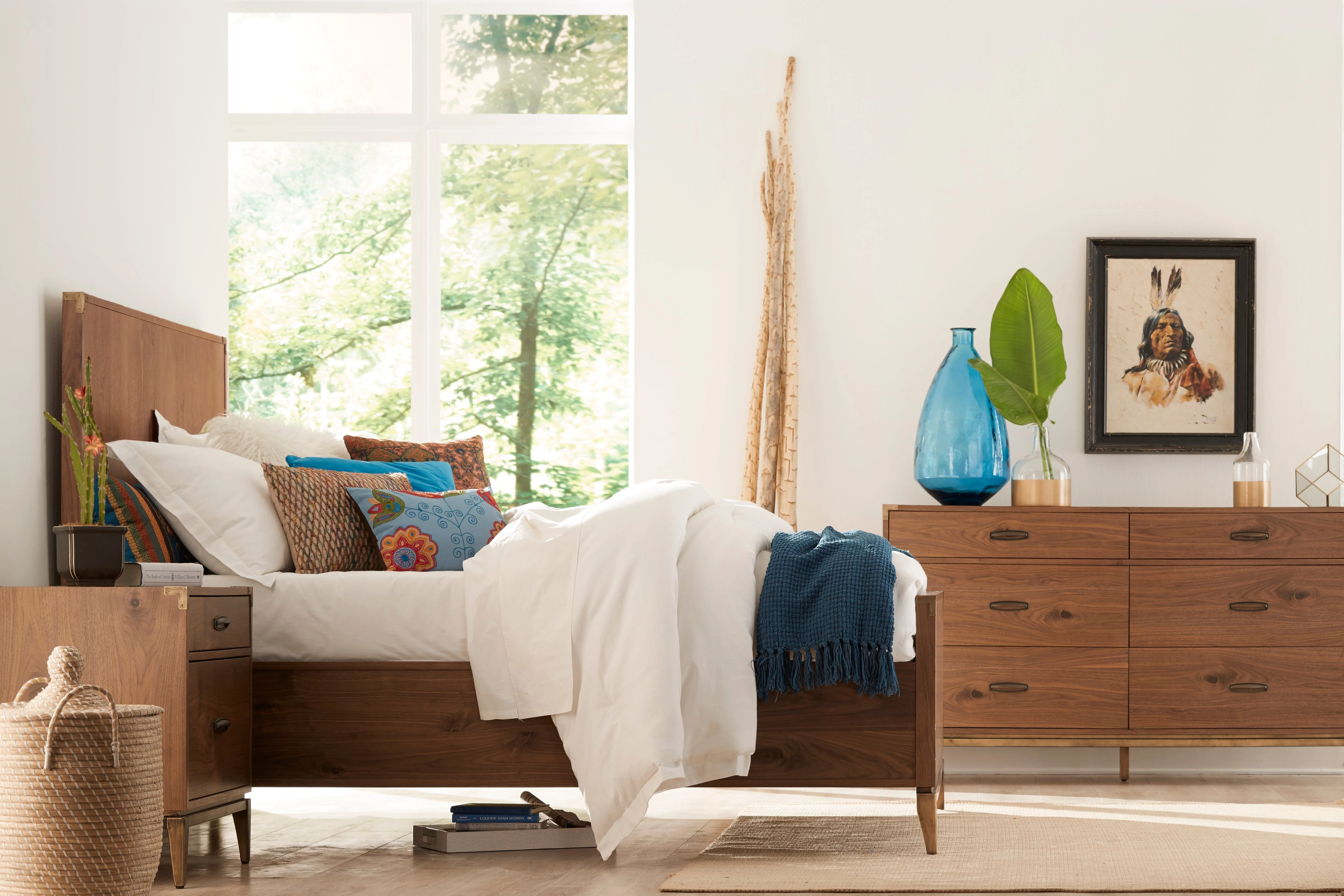 Adler Wood Eastern King Panel Bed in Natural Walnut - Image 4