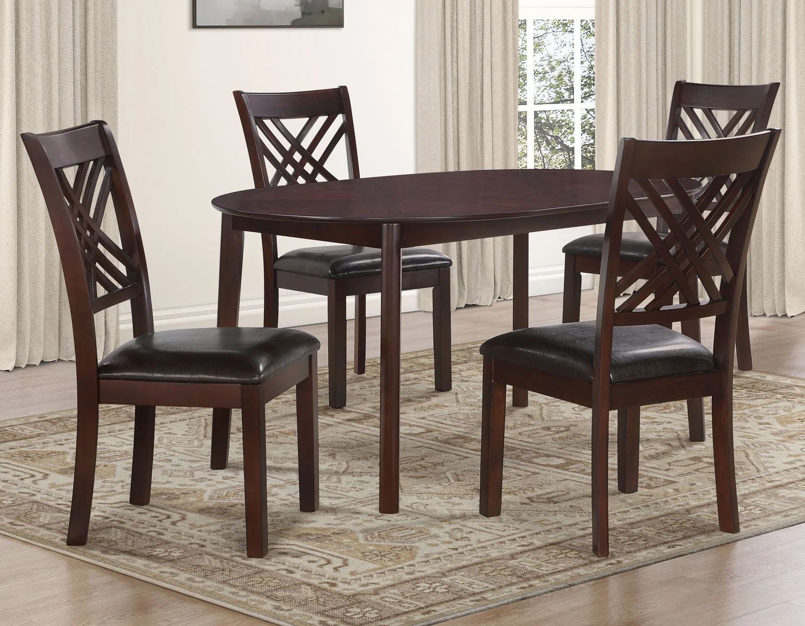 Adrian Espresso Oval Dining Room Set - Image 18