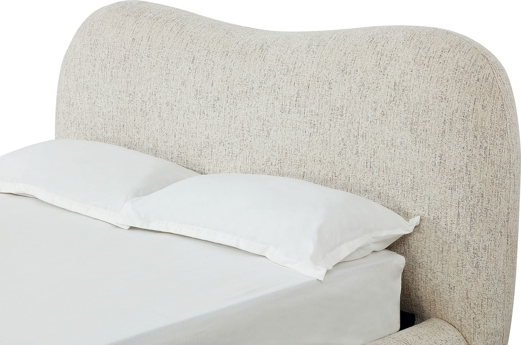 Afra Chinchilla Queen Chenille Upholstered Wood Leg Platform Bed - Image 6