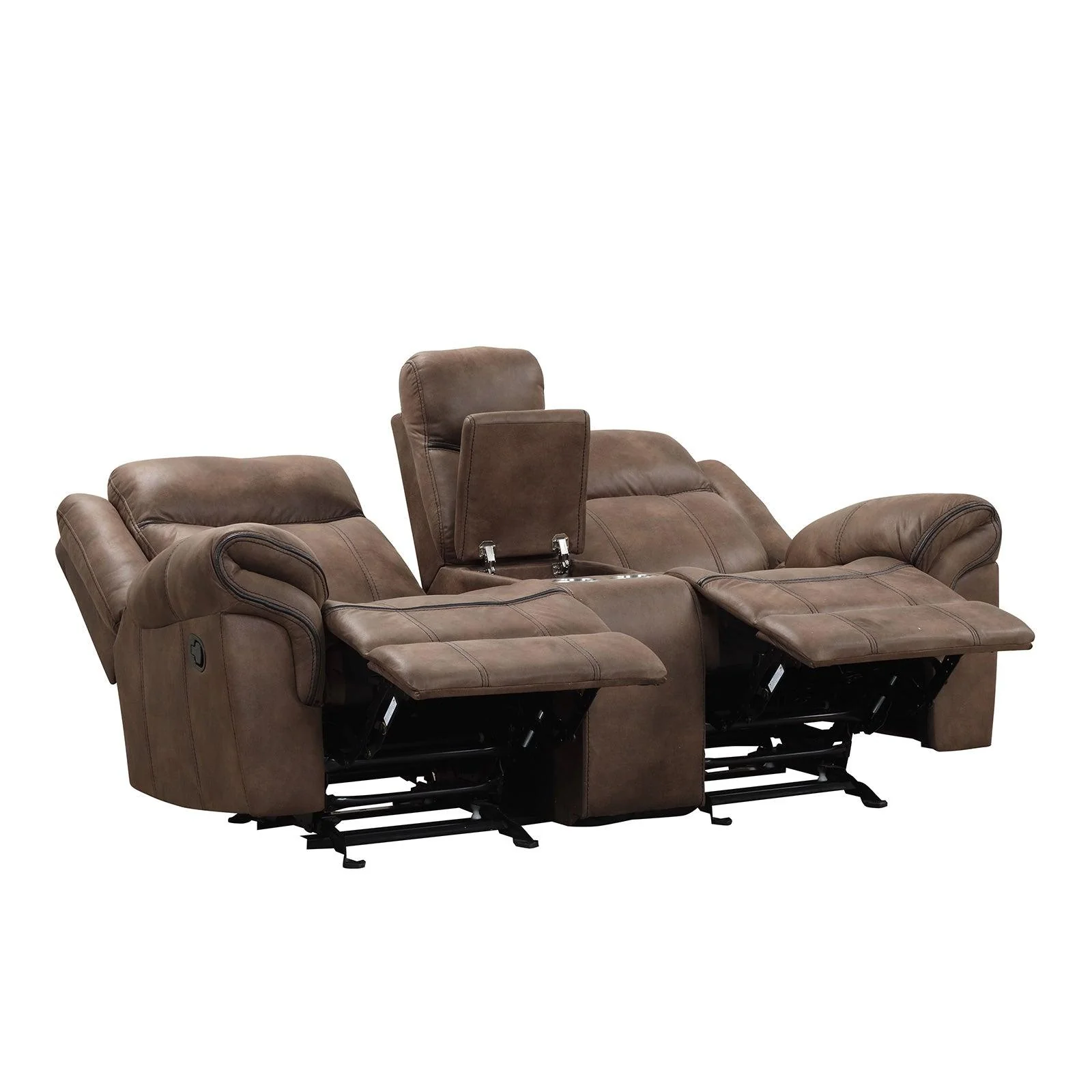 Agata Brown Glider Recliner Loveseat - Image 3
