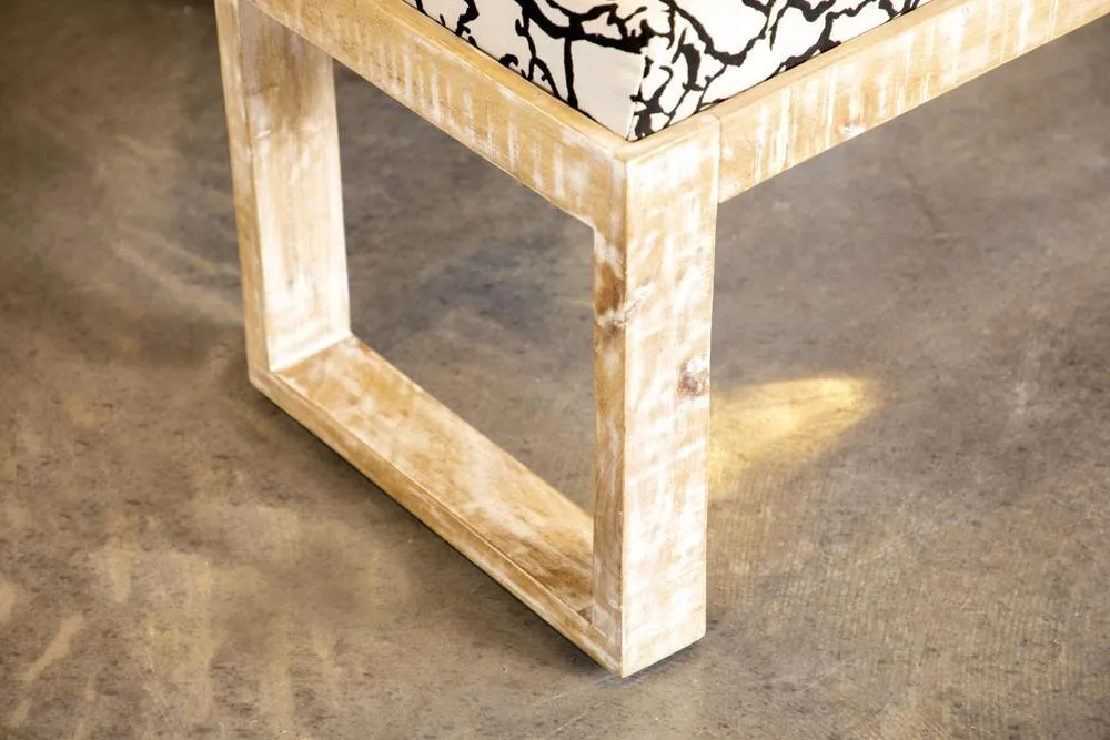 Aiden Black/White Sled Leg Upholstered Accent Bench - Image 4