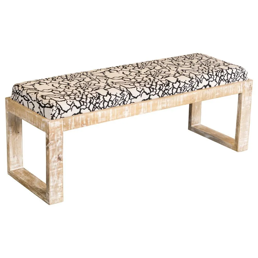 Aiden Black/White Sled Leg Upholstered Accent Bench - Image 5