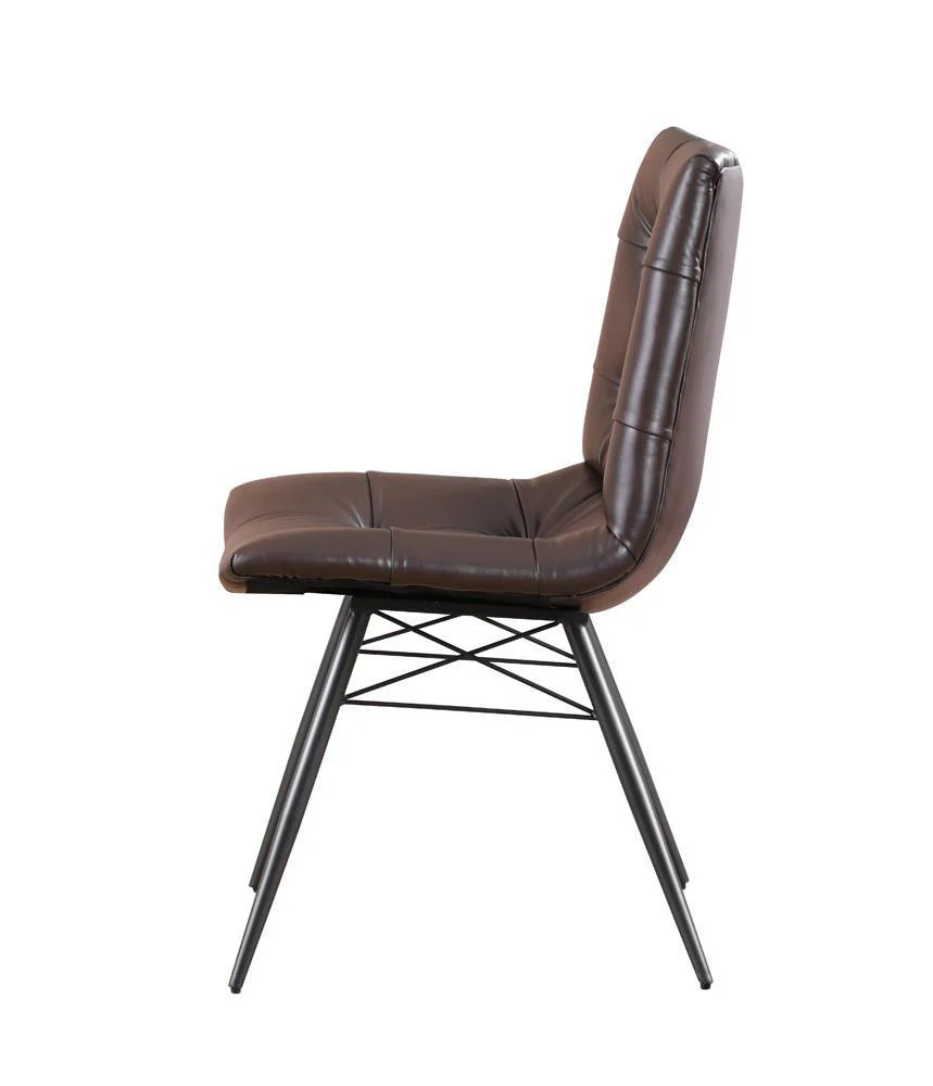 Aiken Brown Upholstered Tufted Side Chairs, Set of 4 - Image 4