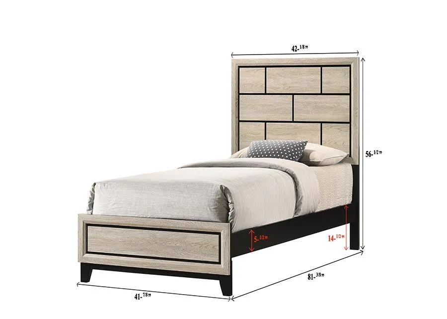 Akerson Chalk Twin Panel Bed - Image 4