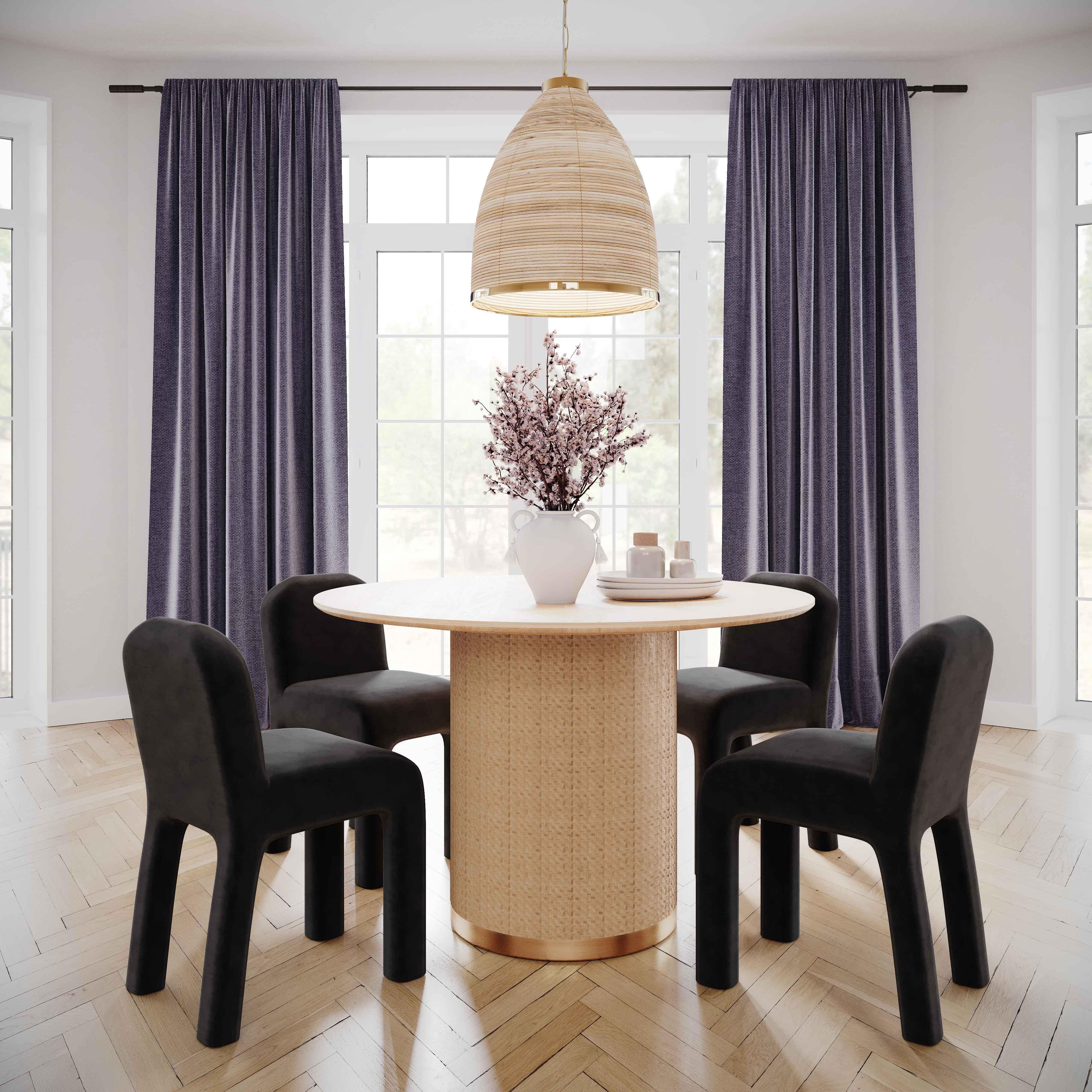 Akiba Natural Ash & Rattan 47" Round Dining Table - Image 2