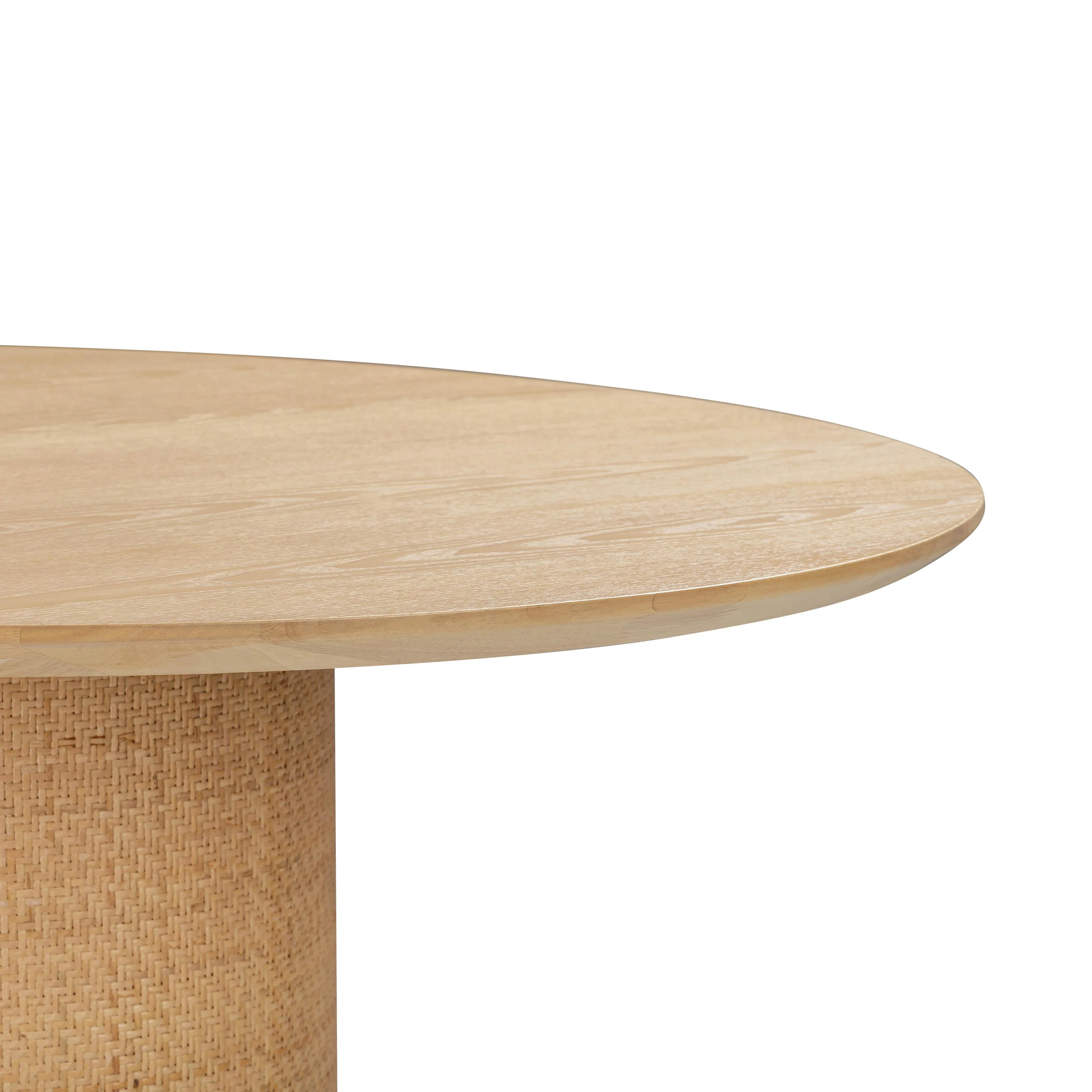 Akiba Natural Ash & Rattan 47" Round Dining Table - Image 4