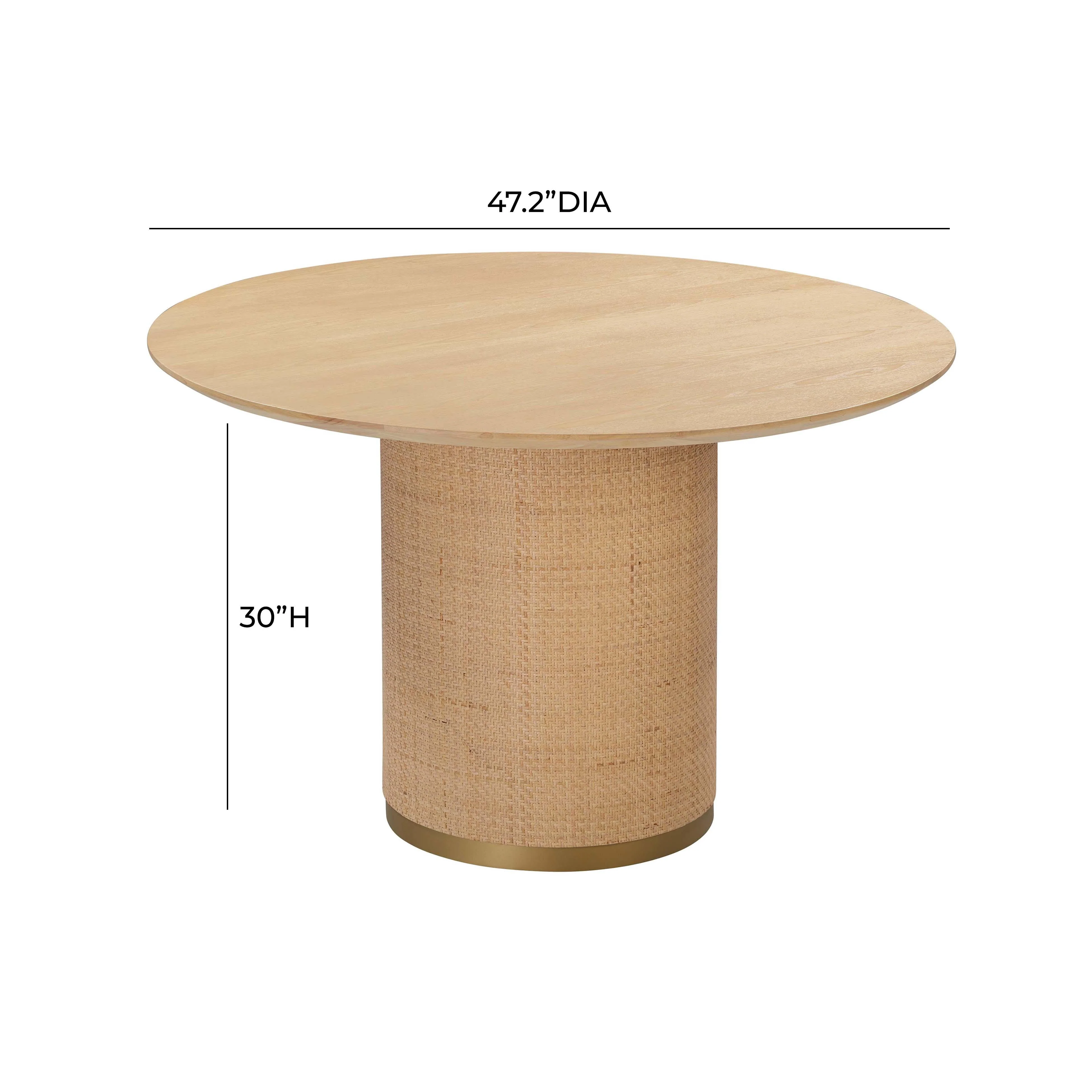 Akiba Natural Ash & Rattan 47" Round Dining Table - Image 6