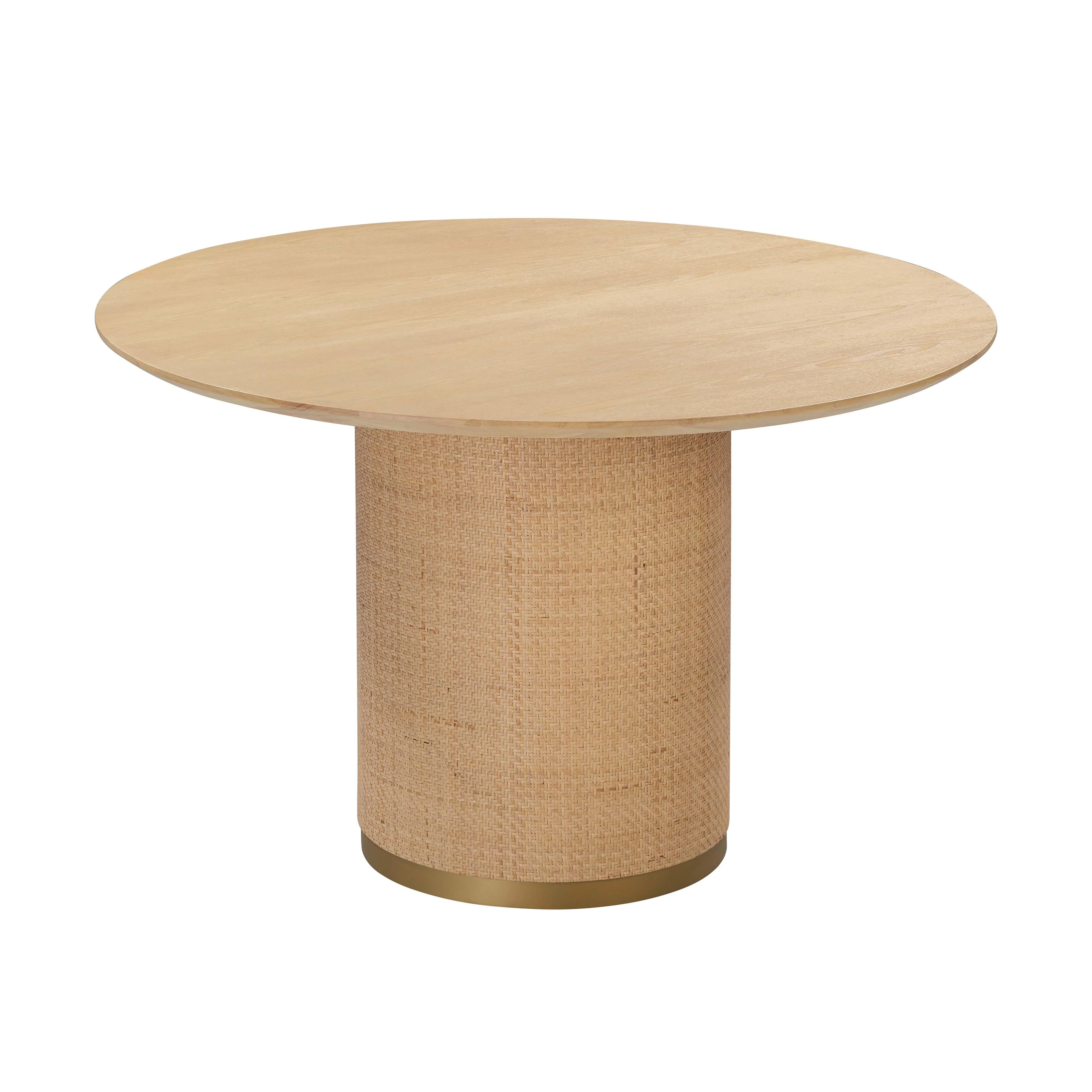 Akiba Natural Ash & Rattan 47" Round Dining Table - Image 7