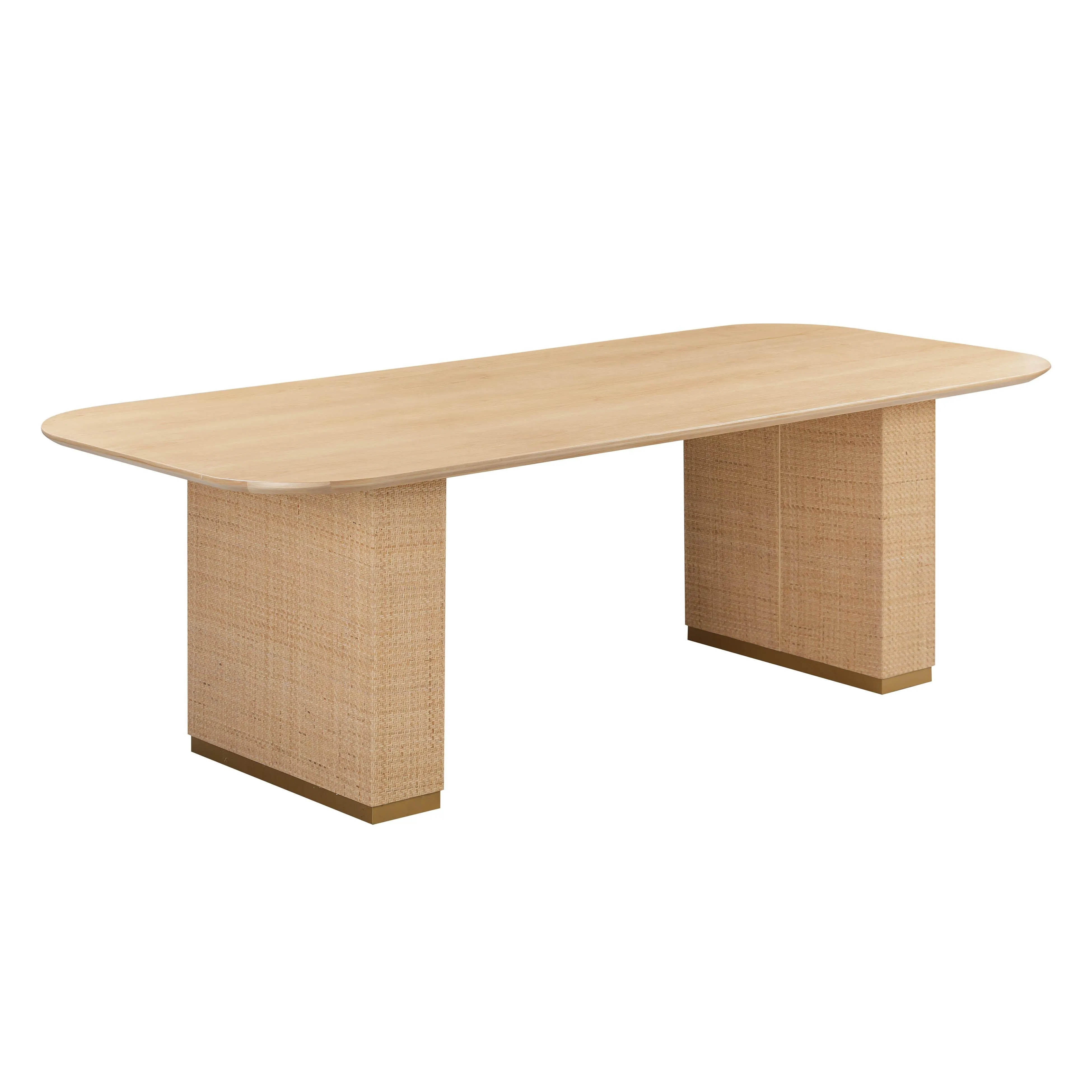Akiba Natural Ash & Rattan 96" Rectangular Dining Table
