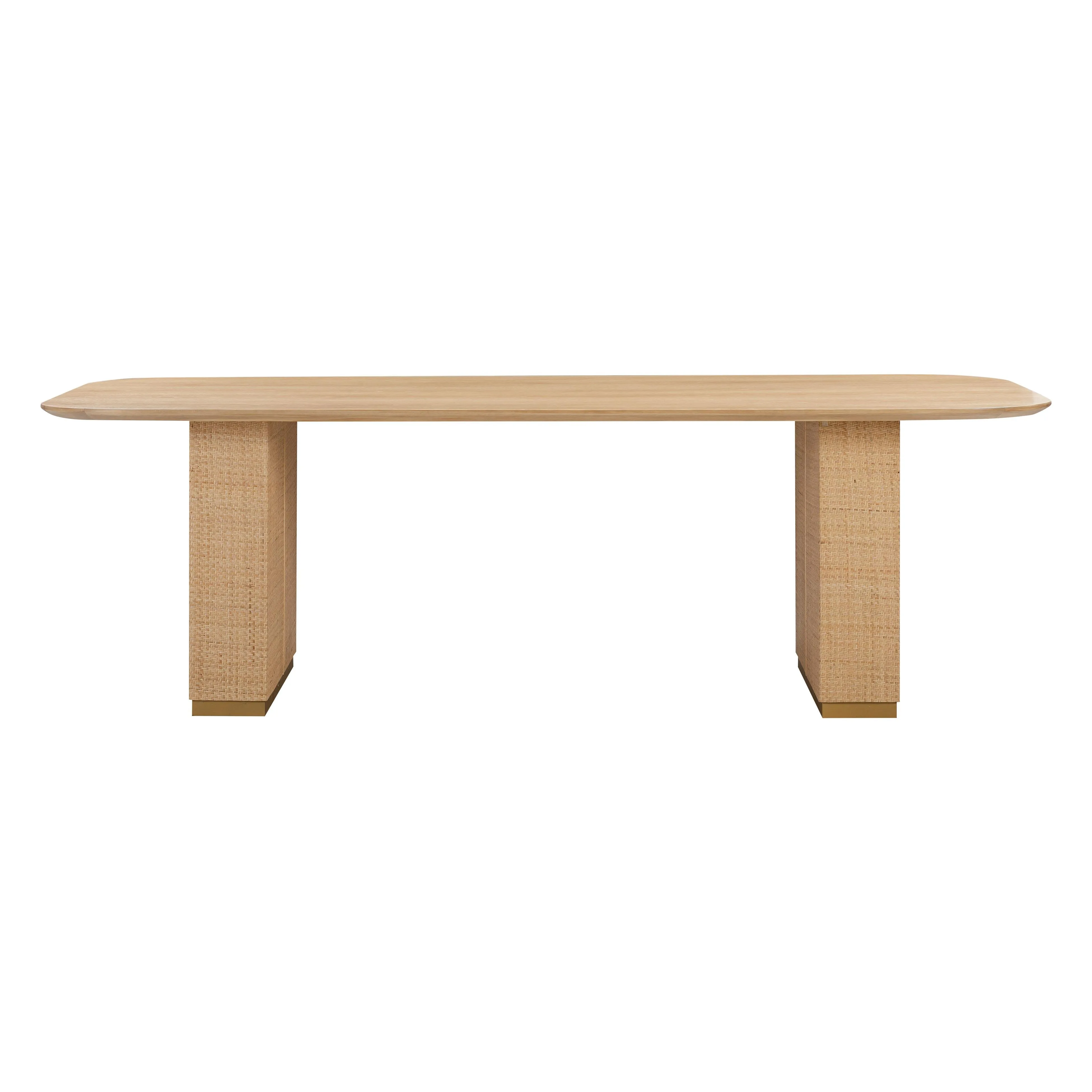 Akiba Natural Ash & Rattan 96" Rectangular Dining Table - Image 3