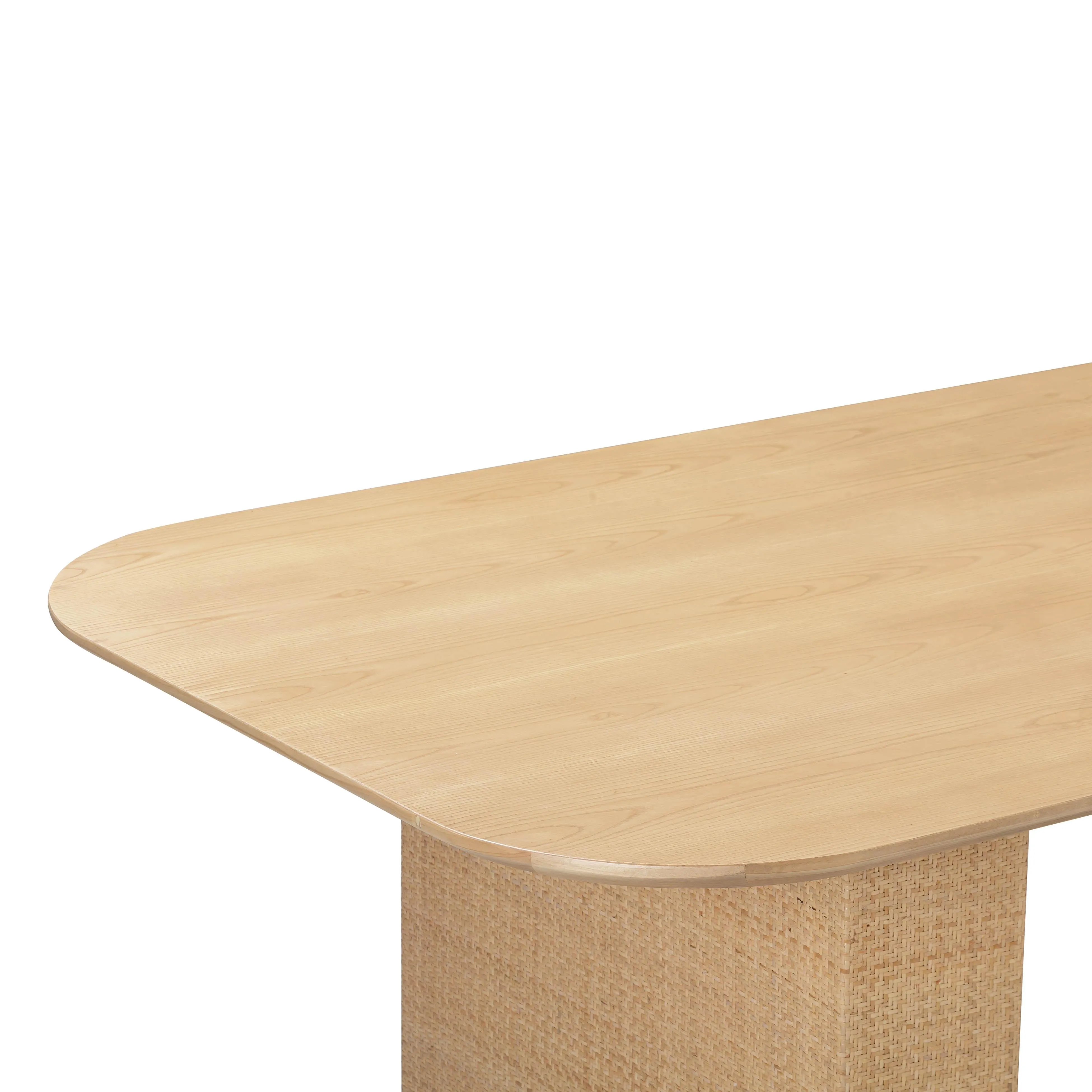 Akiba Natural Ash & Rattan 96" Rectangular Dining Table - Image 5