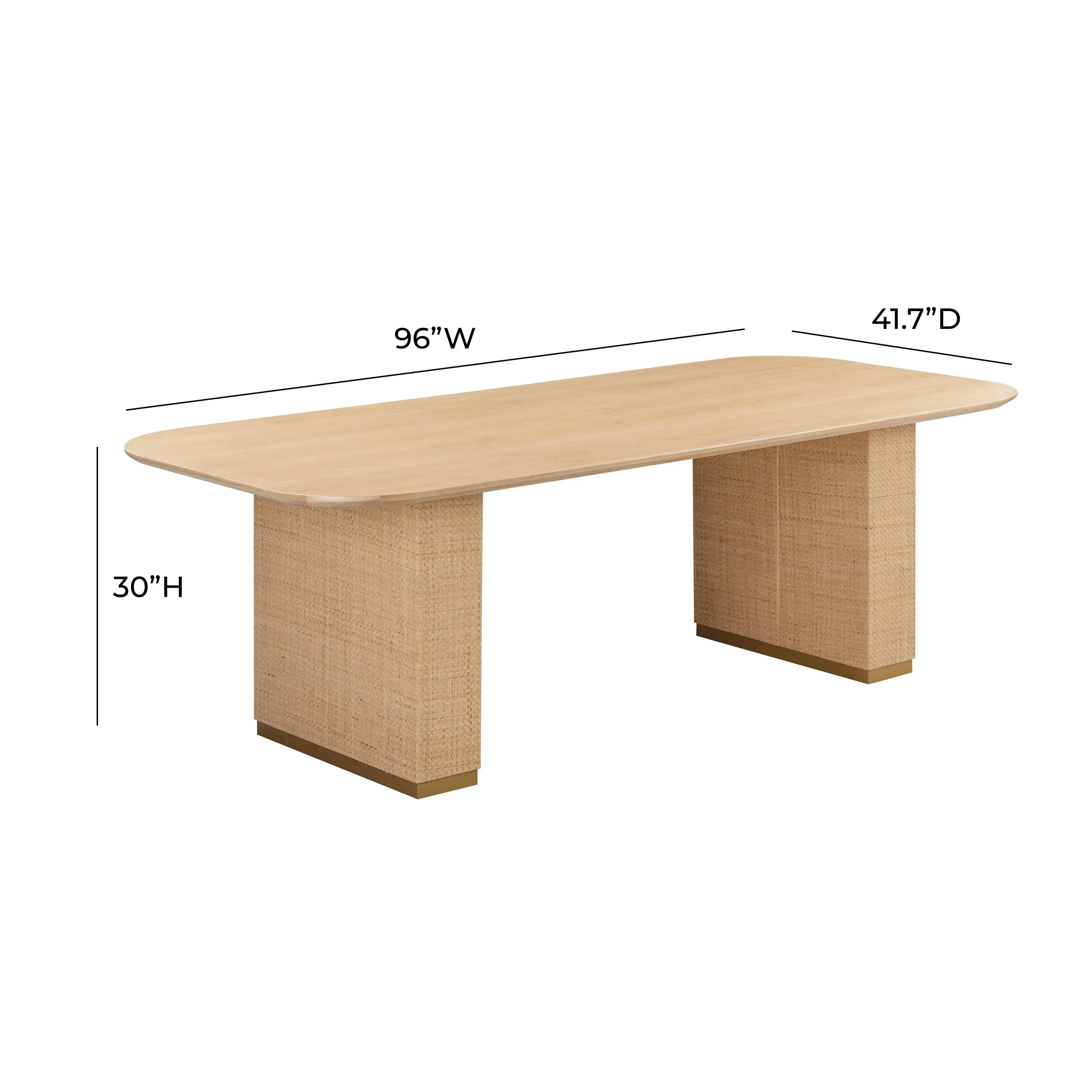 Akiba Natural Ash & Rattan 96" Rectangular Dining Table - Image 8