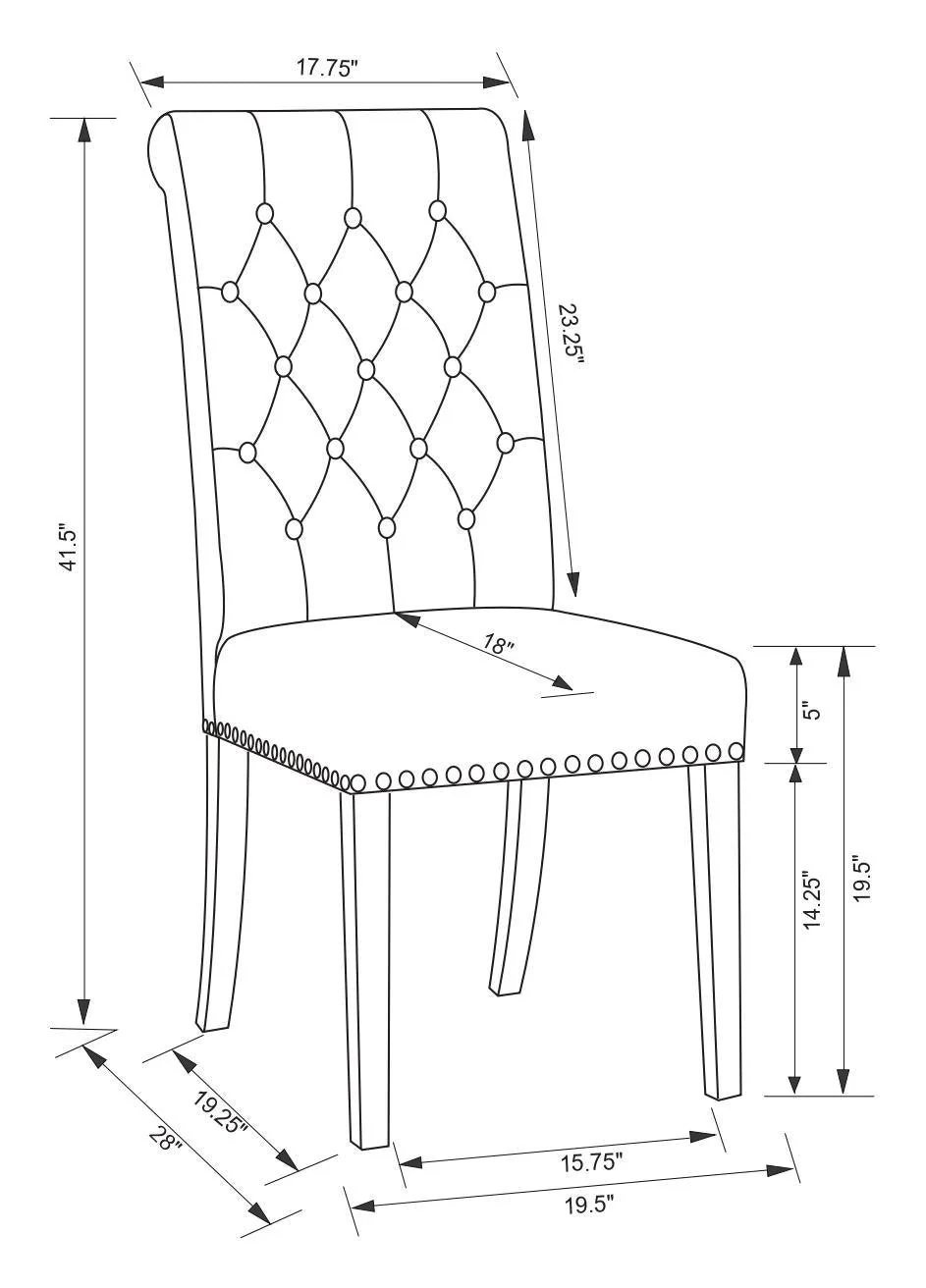 Alana Upholstered Tufted Side Chairs with Nailhead Trim, Set of 2 - Image 10