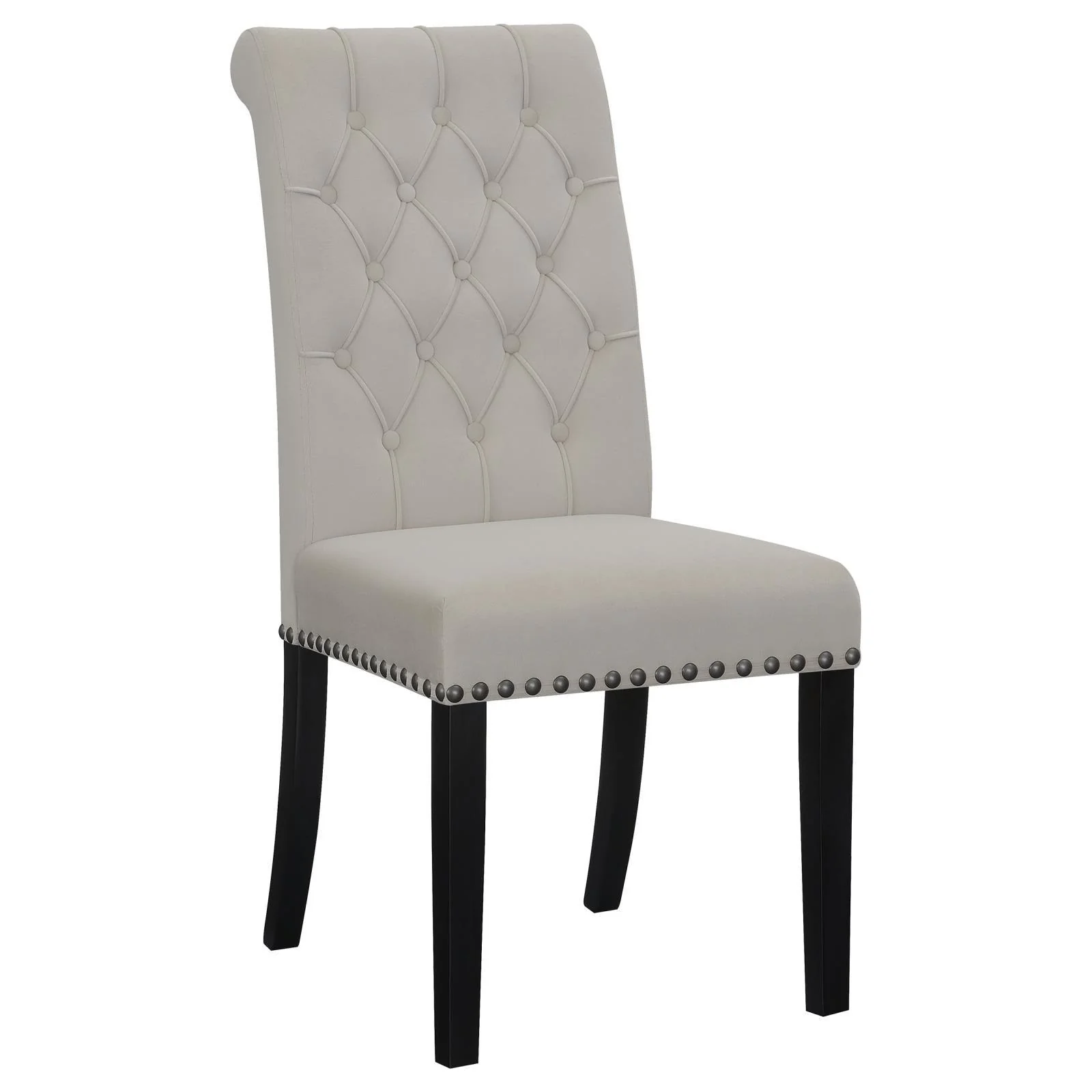 Alana Upholstered Tufted Side Chairs with Nailhead Trim, Set of 2 - Image 2