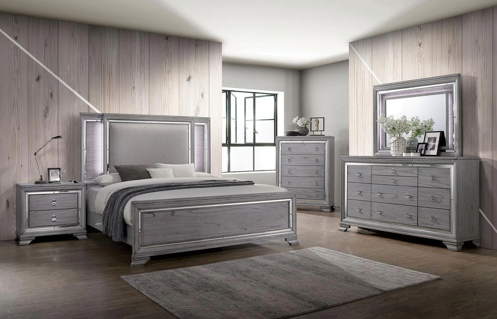 Alanis Light Gray Night Stand - Image 2
