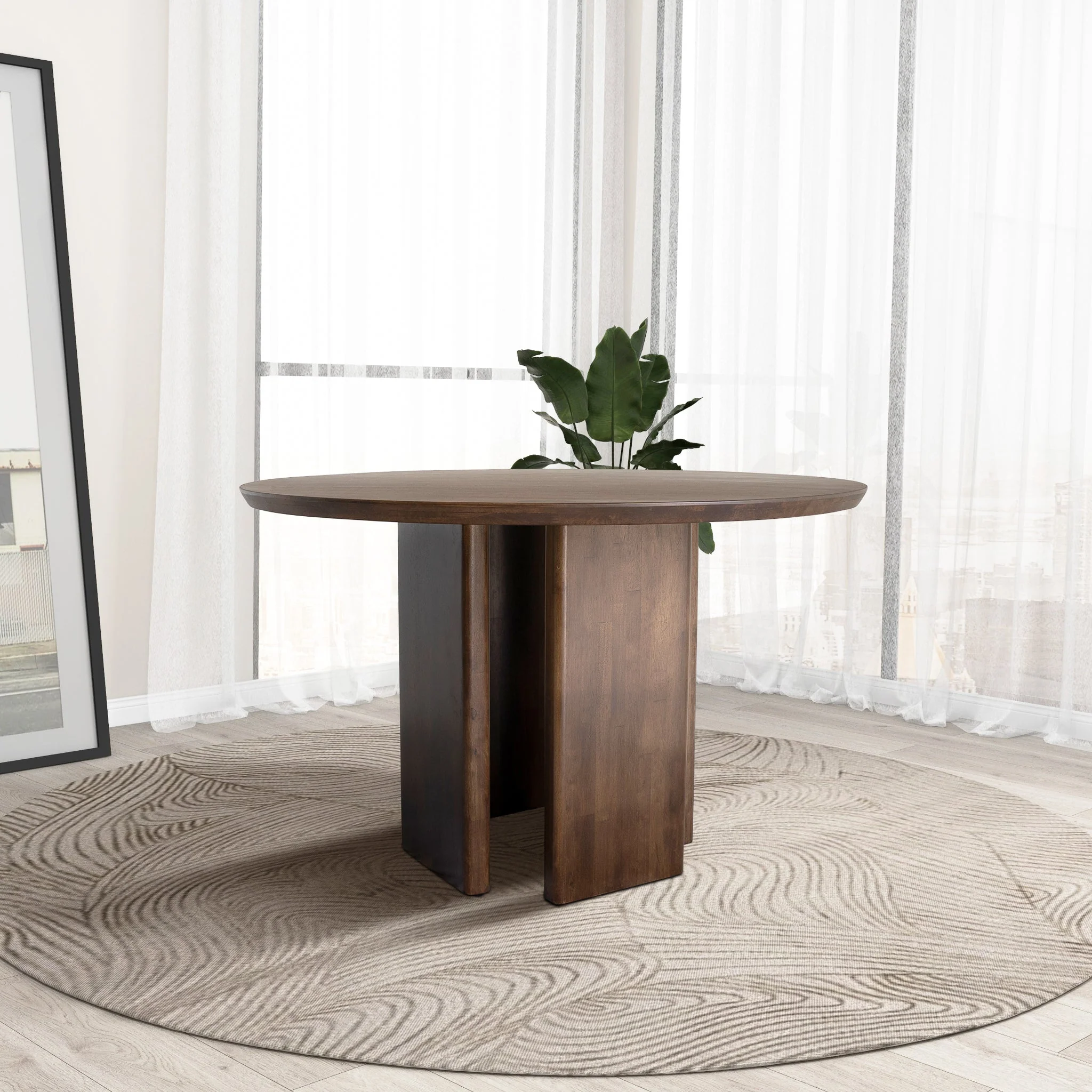 Alden Round Walnut Dining Table - Image 4