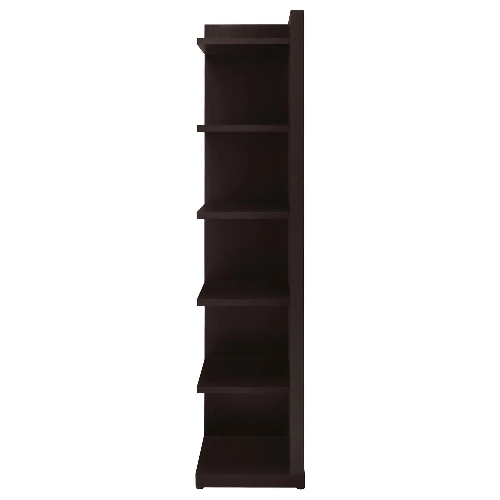 Alder Cappuccino 71-inch 6-shelf Corner Bookcase - Image 4