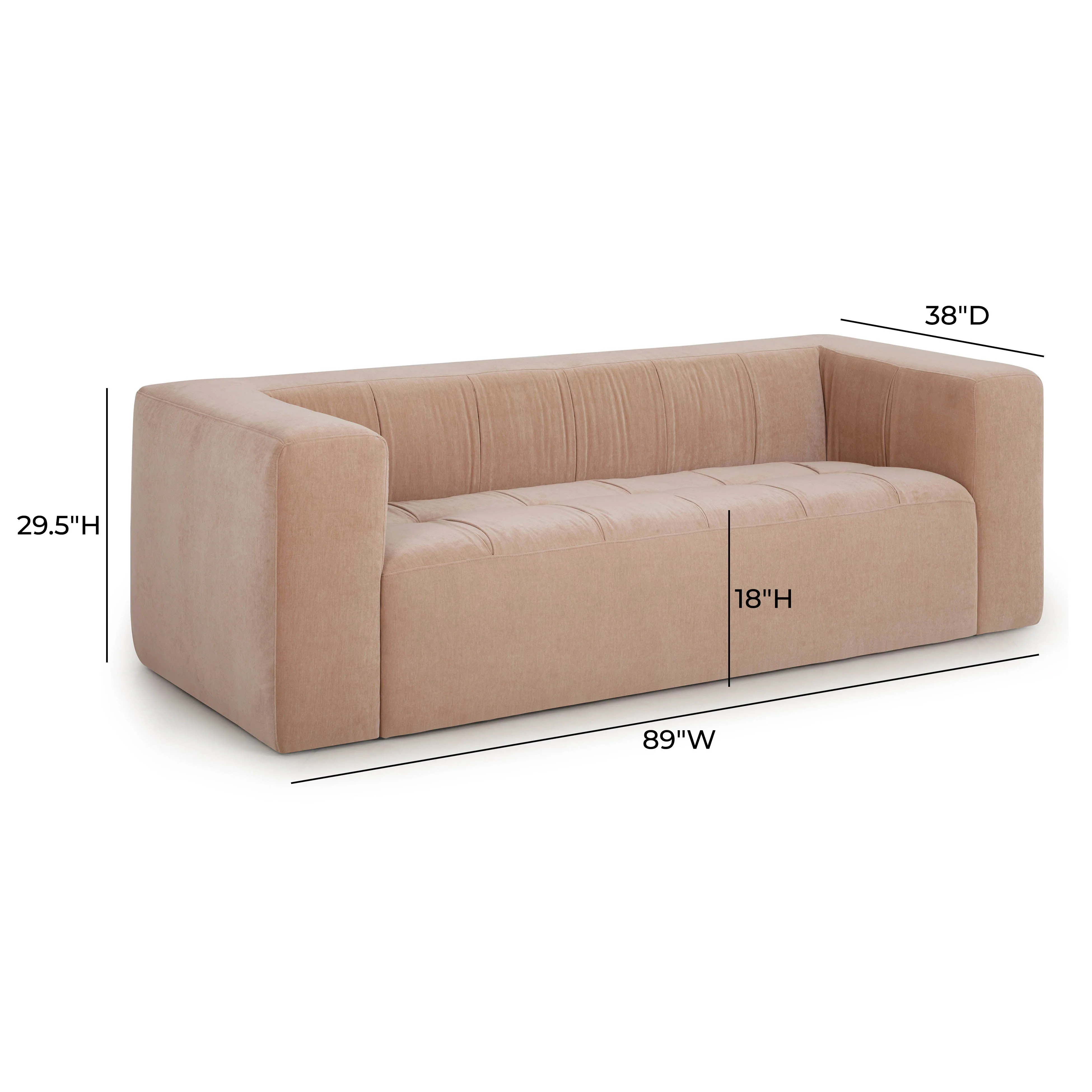 Alder 89" Upcycled Chenille Sofa - Image 16