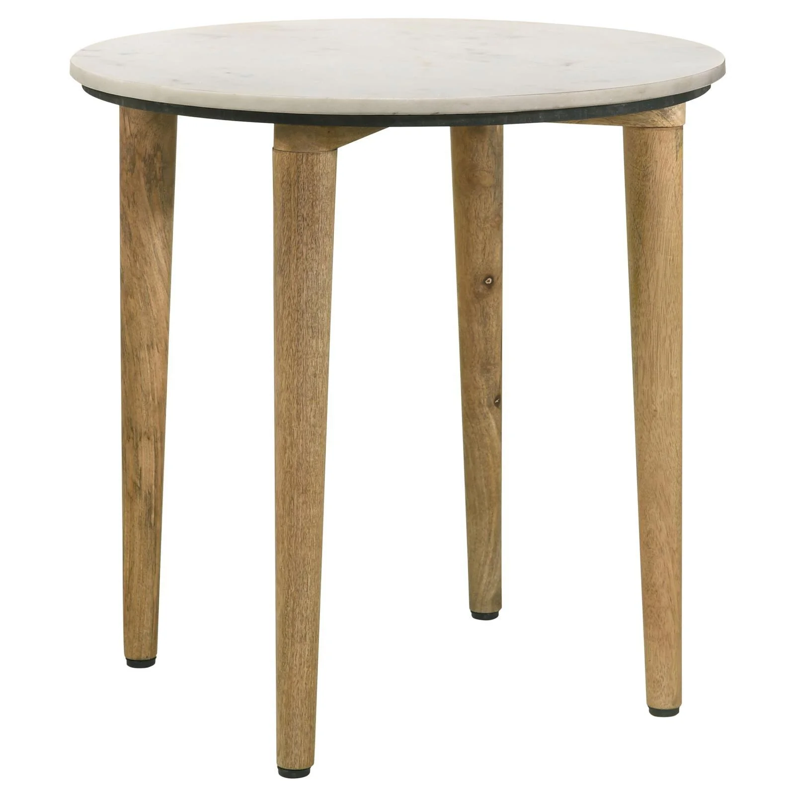 Aldis White and Natural Round Marble Top End Table - Image 6