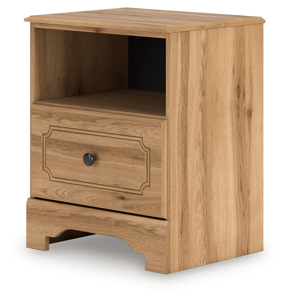 Aleaport Warm Brown King Panel Bed, Dresser, Mirror and Nightstand - Image 20