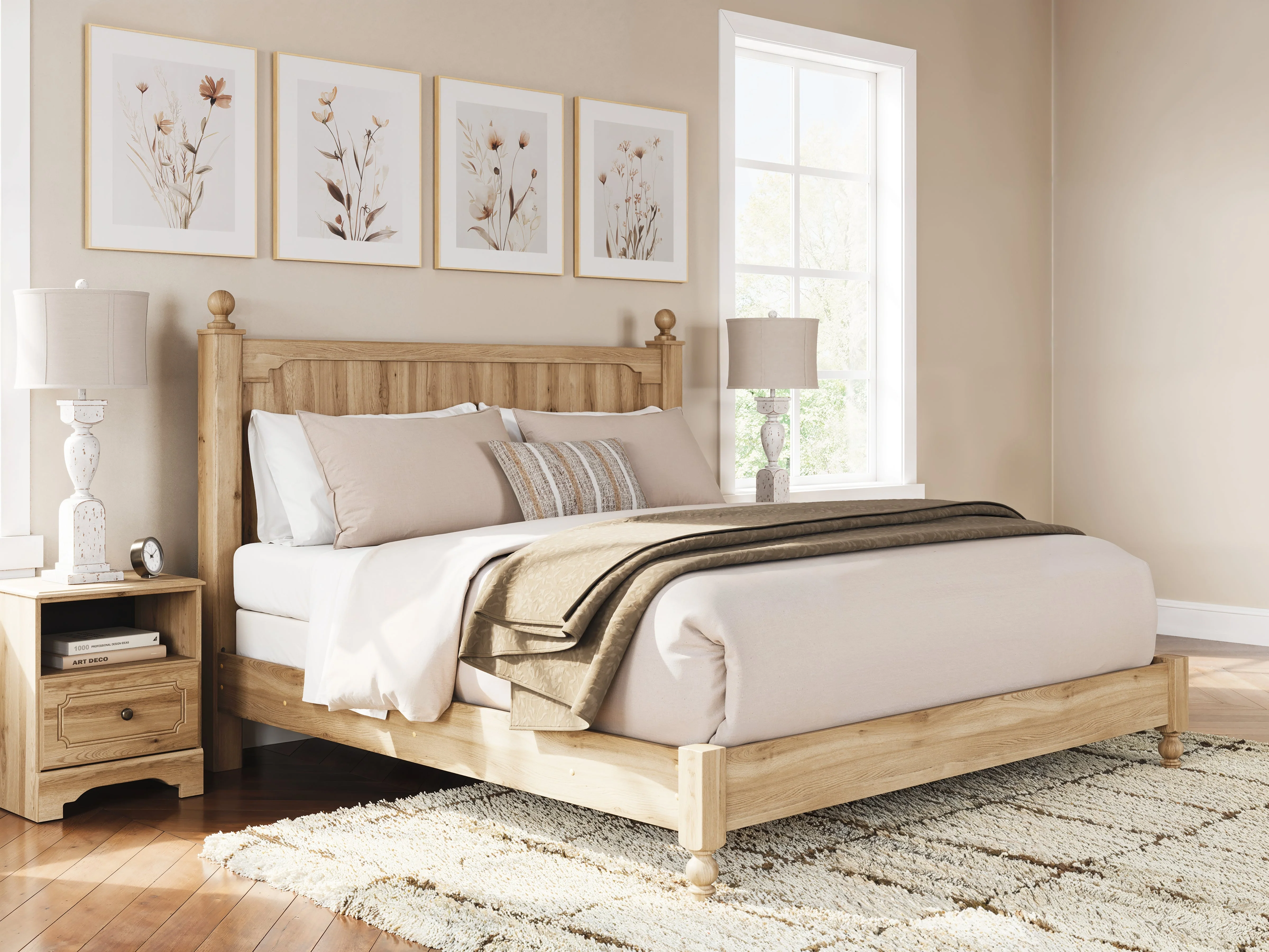 Aleaport Warm Brown King Panel Bed - Image 8