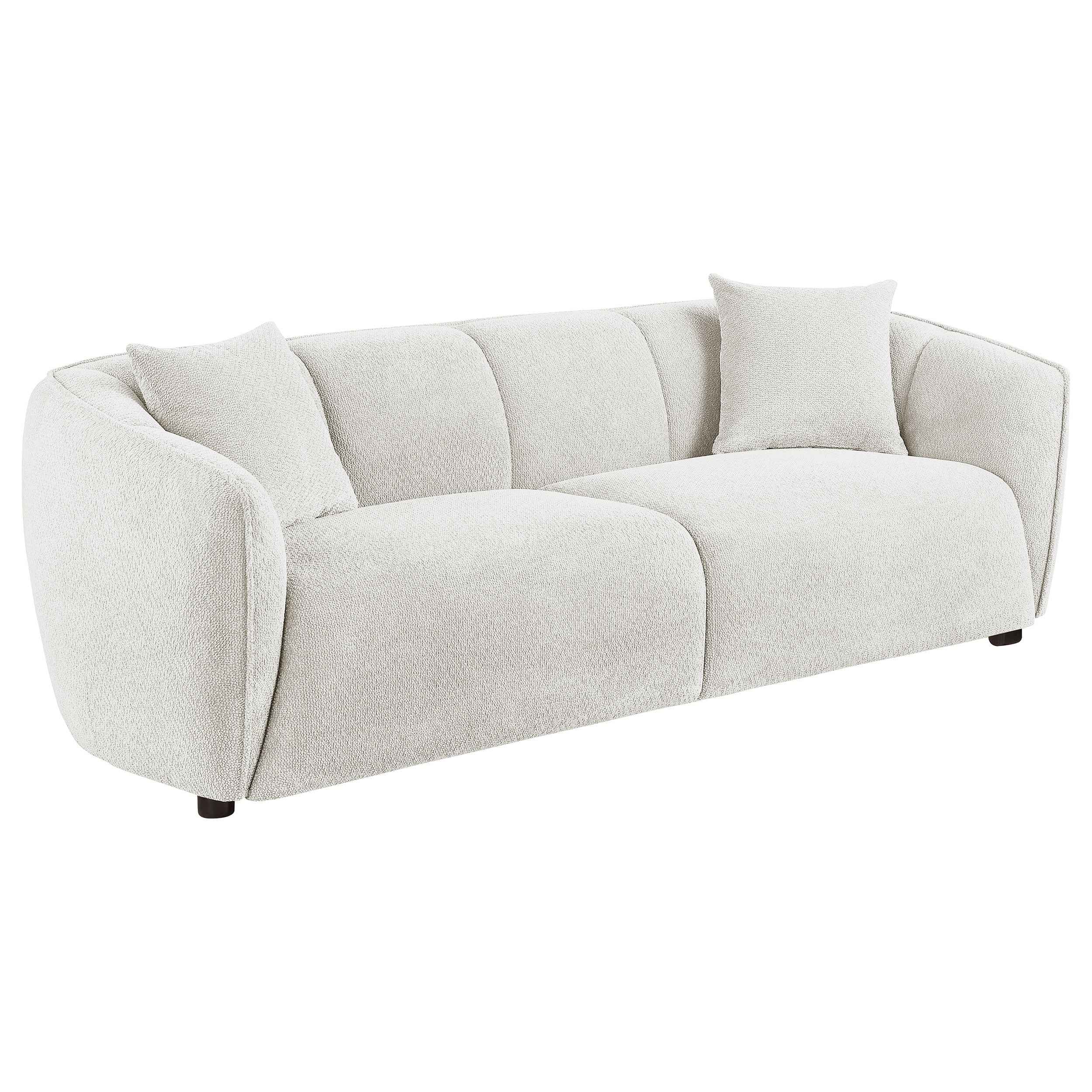 Aleisha Ivory 2-piece Chenille Upholstered Sofa Set - Image 2