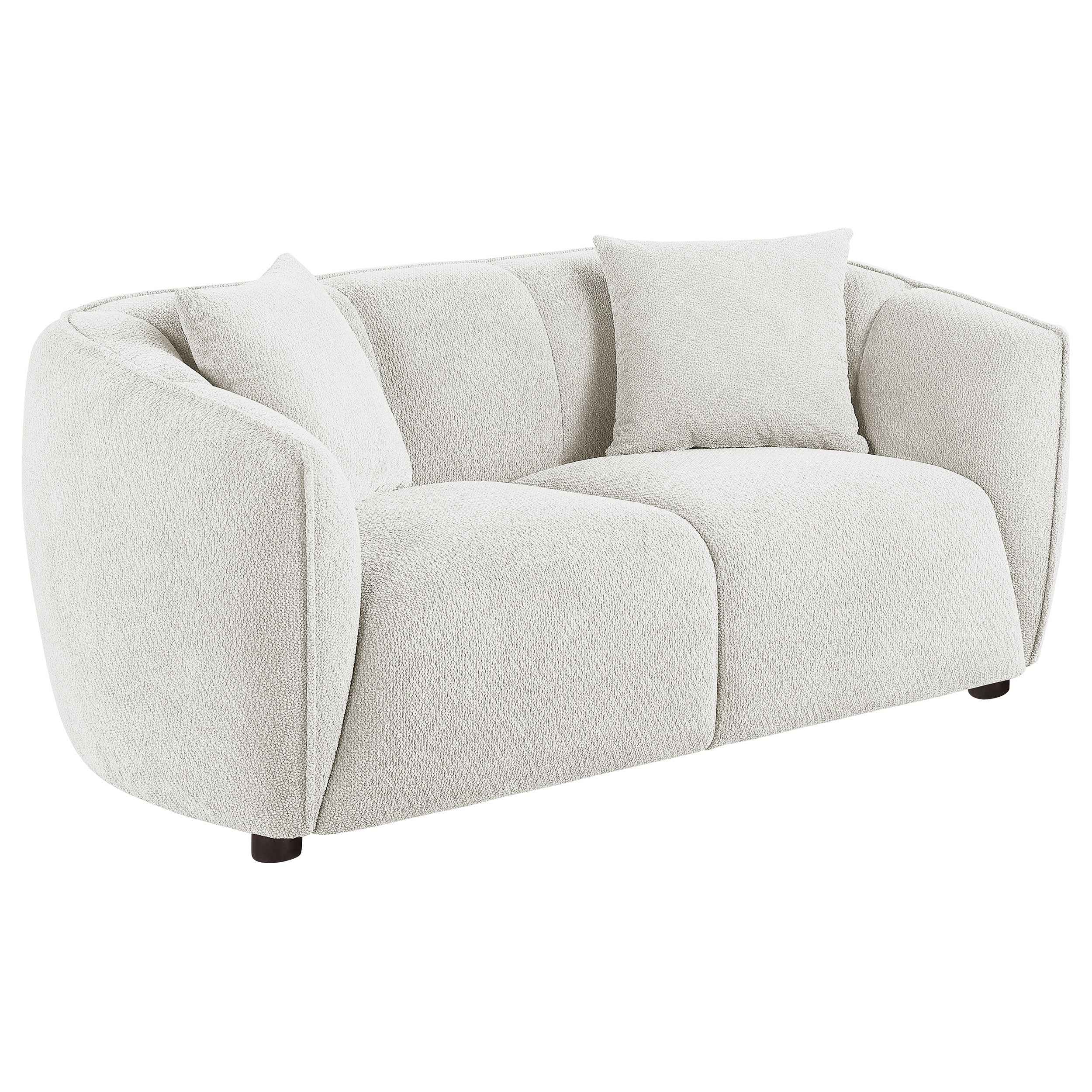 Aleisha Ivory 2-piece Chenille Upholstered Sofa Set - Image 4