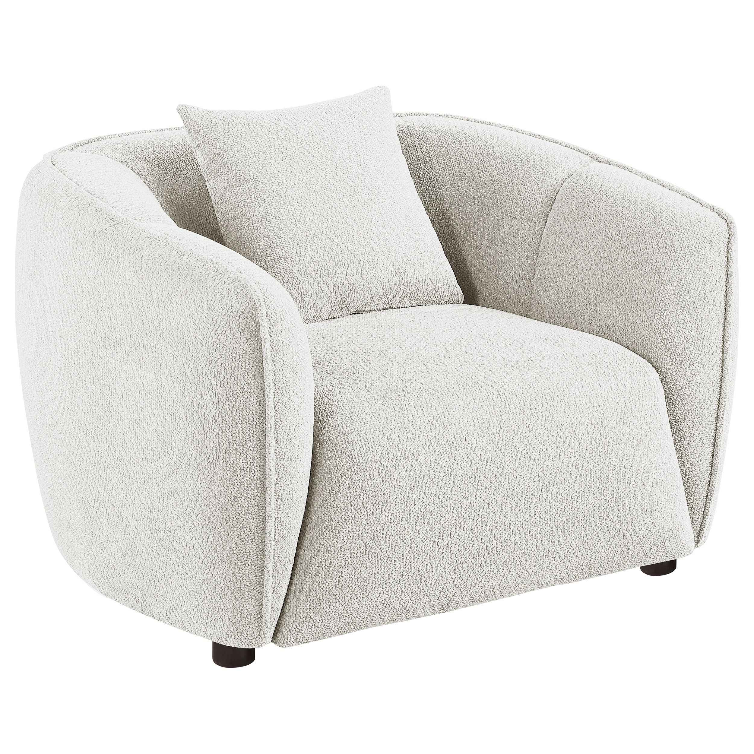 Aleisha Ivory 3-piece Chenille Upholstered Sofa Set - Image 6