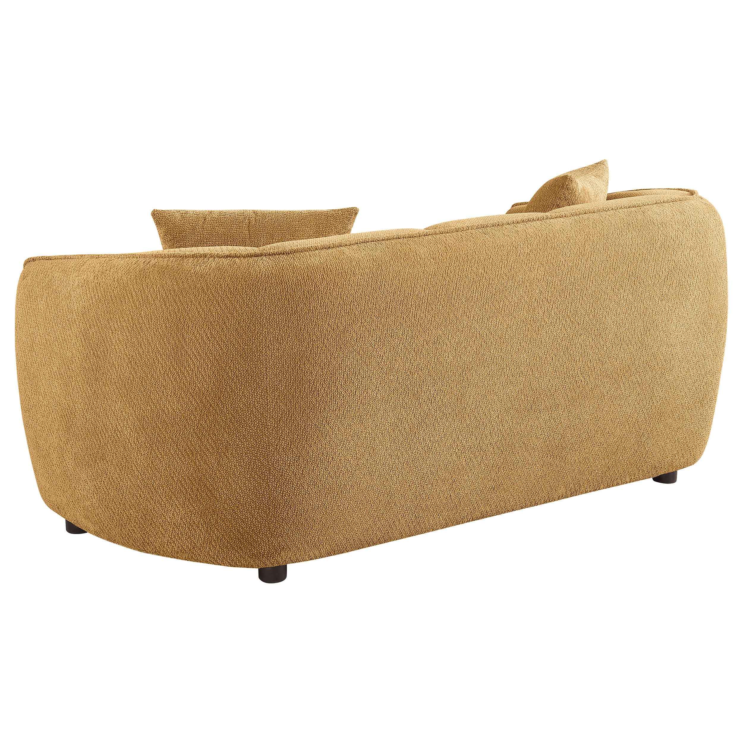 Aleisha Mustard Yellow 2-piece Chenille Upholstered Sofa Set - Image 5