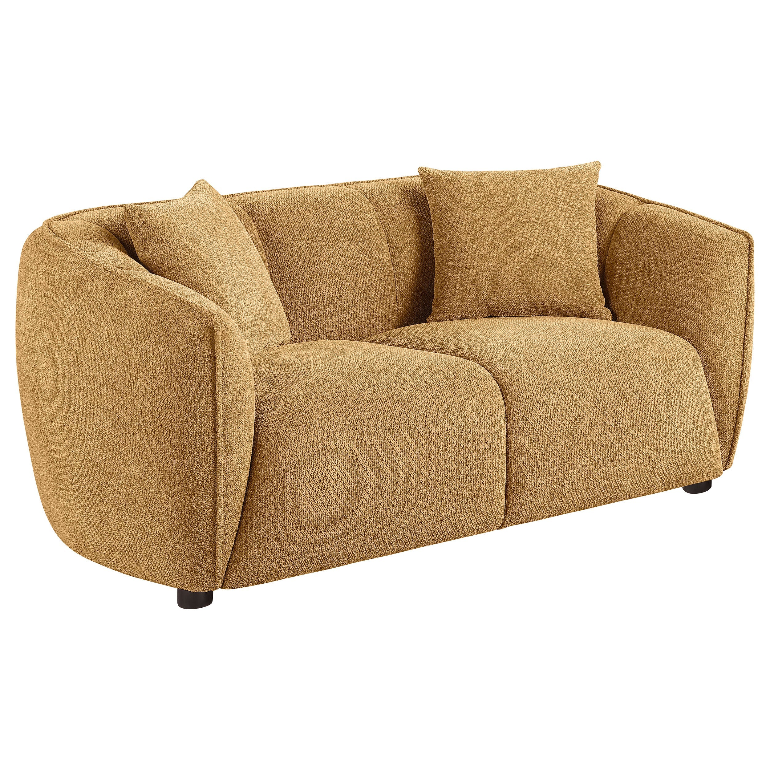 Aleisha Mustard Yellow 3-piece Chenille Upholstered Sofa Set - Image 4