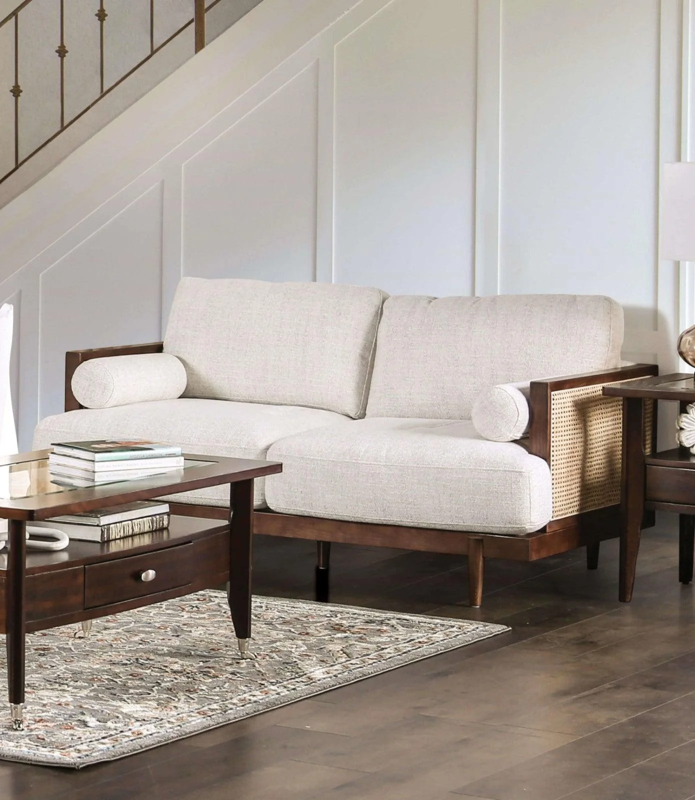 Alesund Beige/Walnut Loveseat