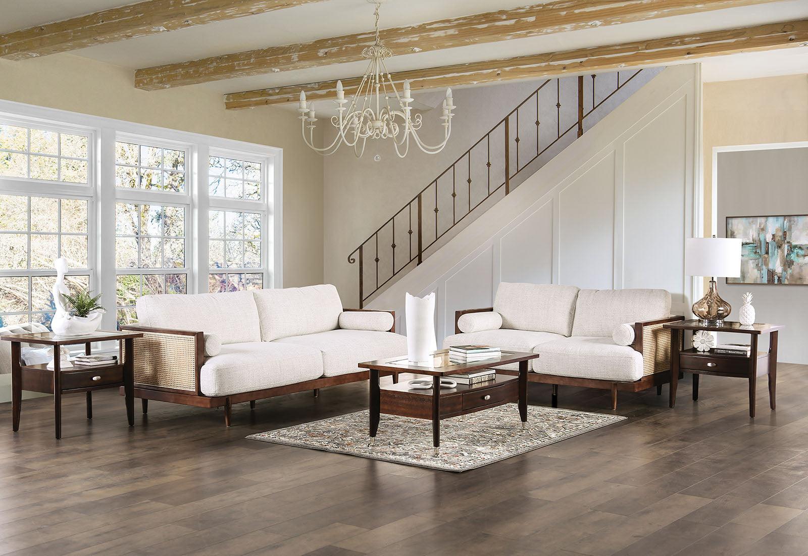 Alesund Beige/Walnut Sofa - Image 3