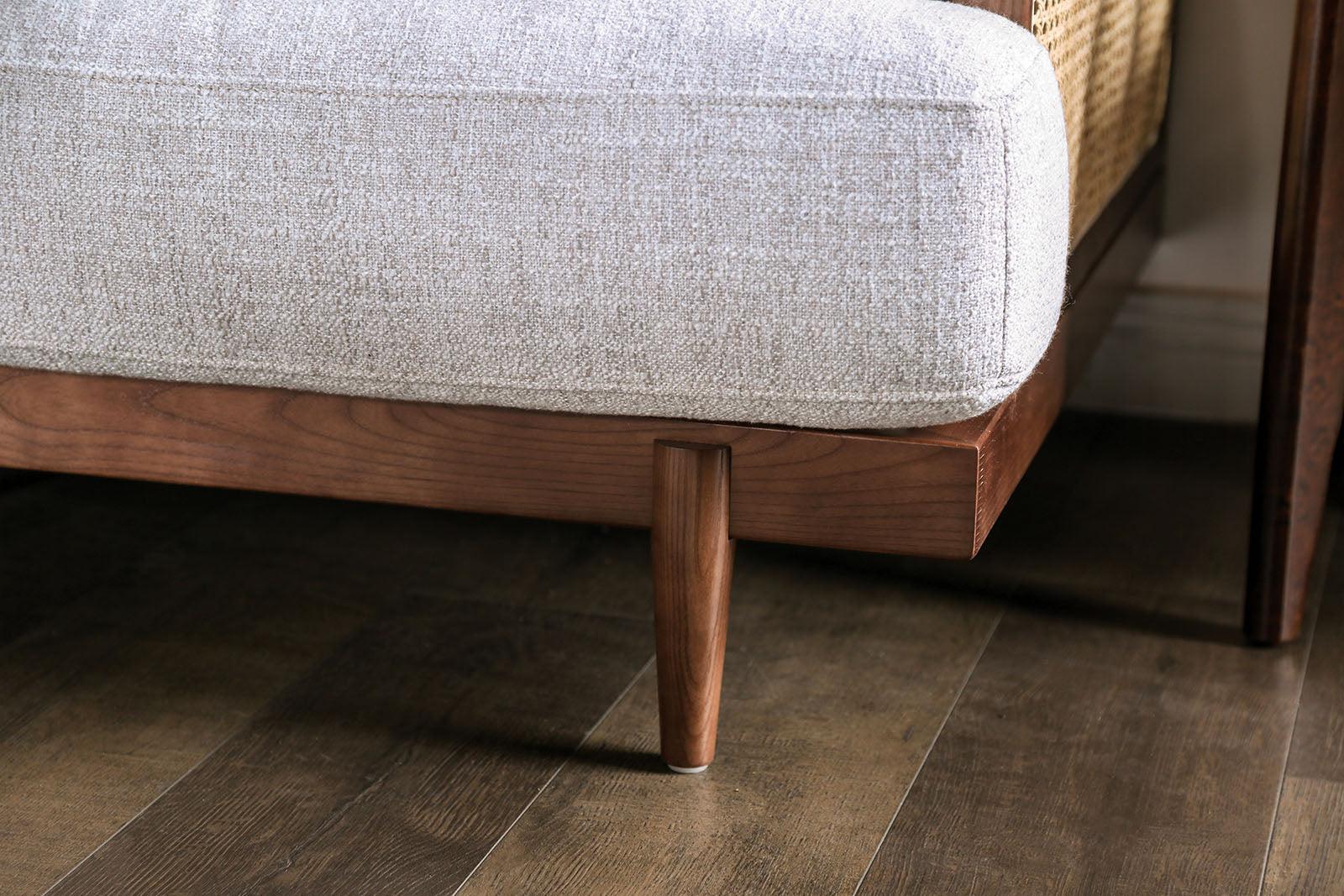Alesund Beige/Walnut Sofa - Image 5