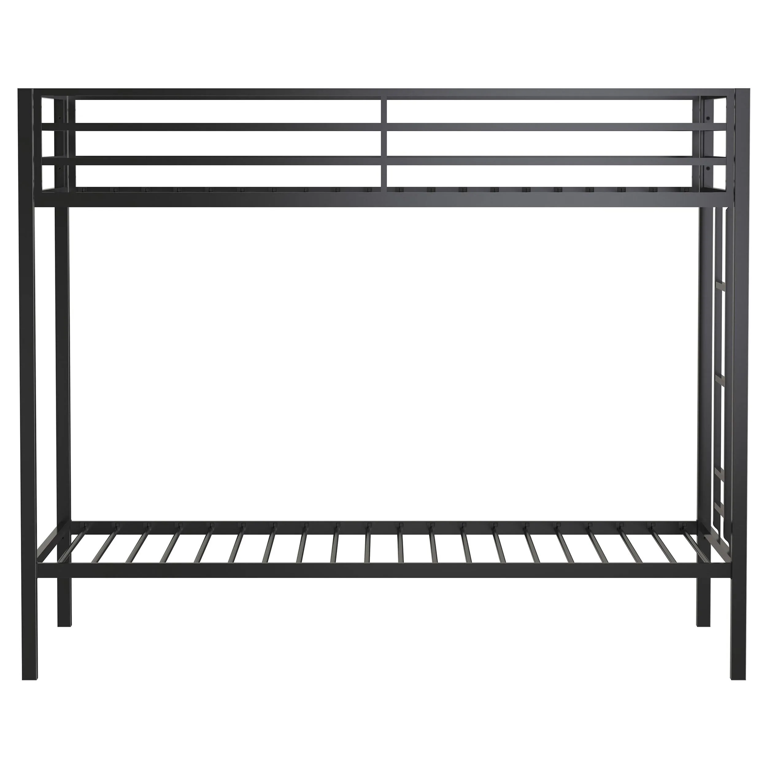 Alevera Black Metal Twin Over Twin Bunk Bed with Ladder - Image 4