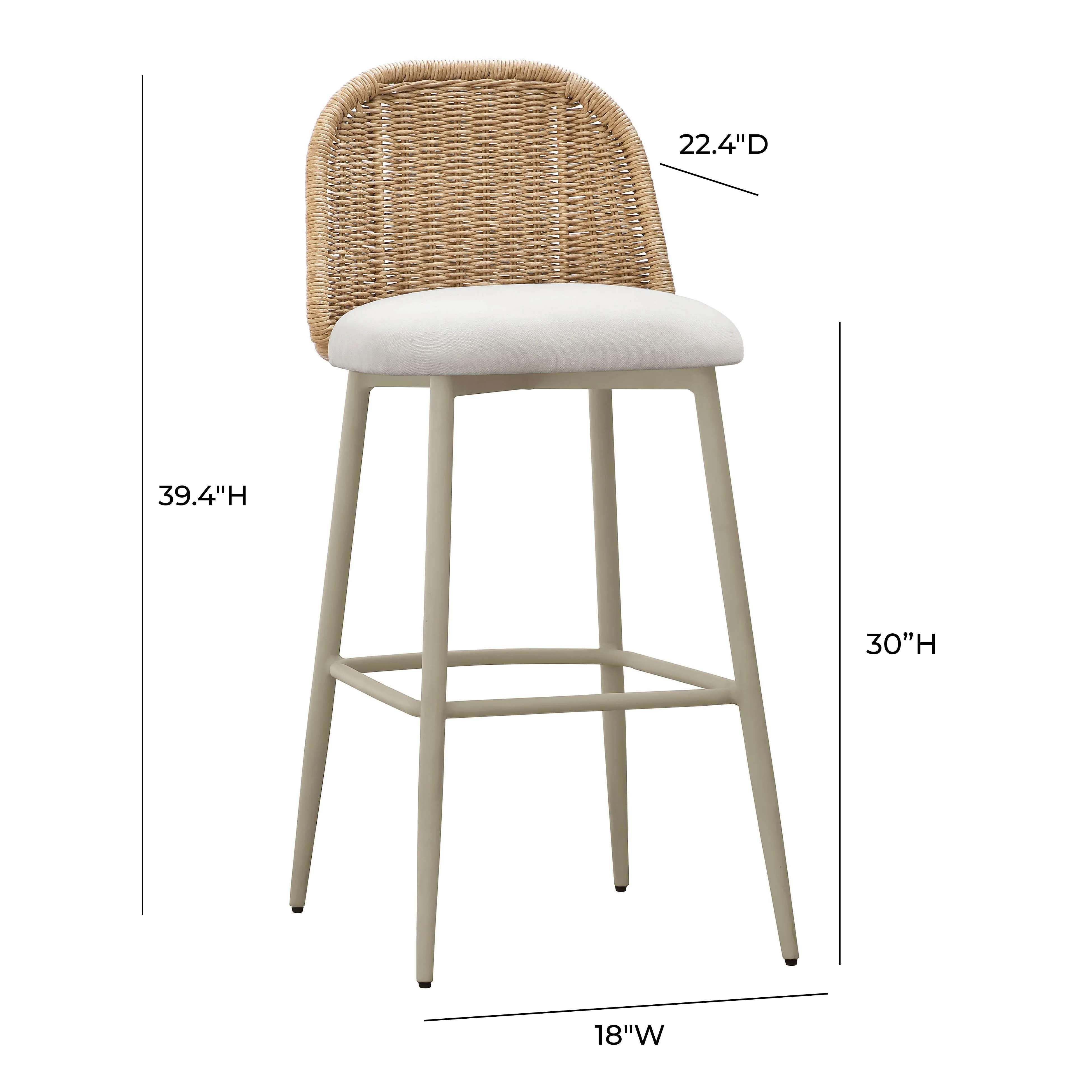 Alexa Performance Fabric Outdoor Stool - Image 10