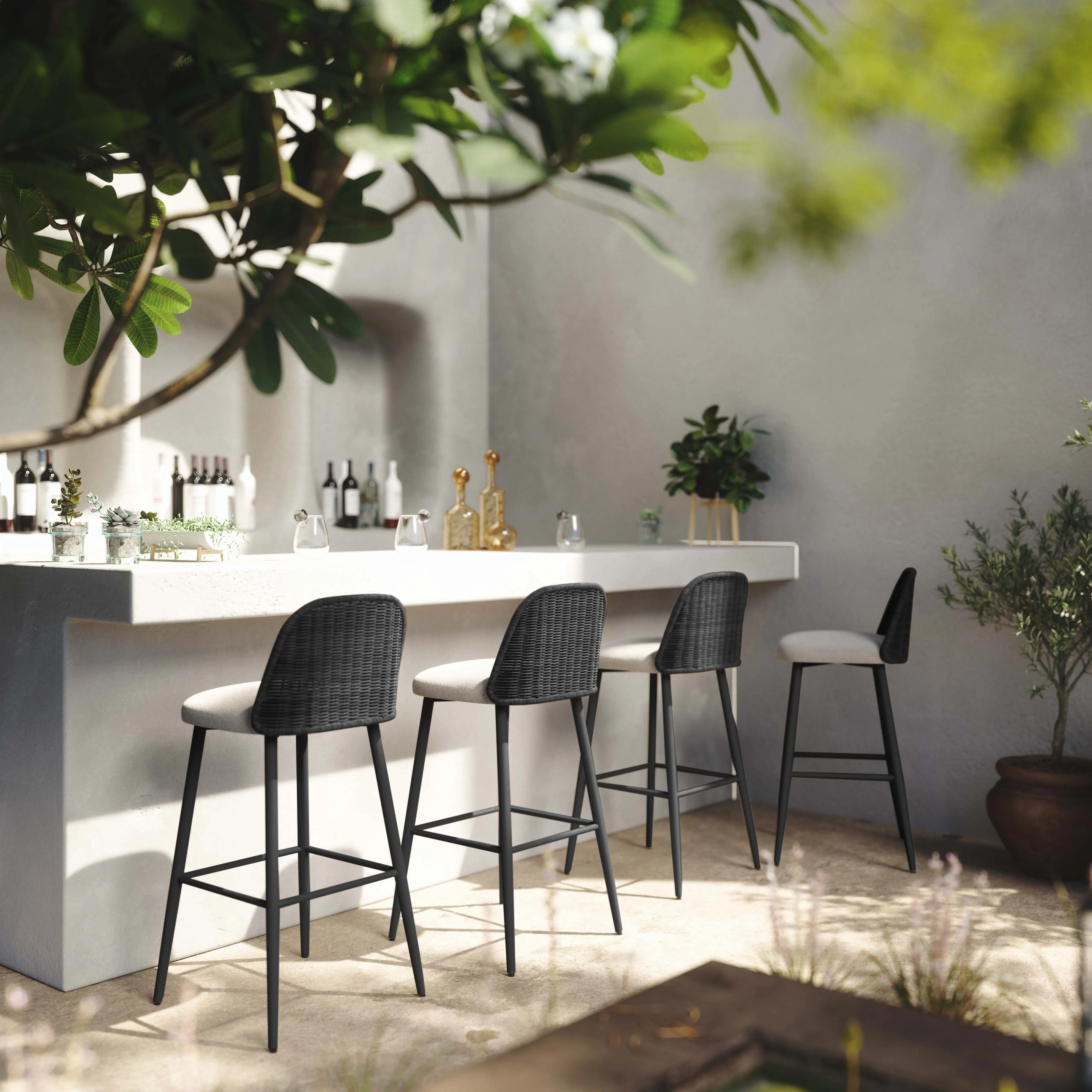 Alexa Performance Fabric Outdoor Stool - Image 19