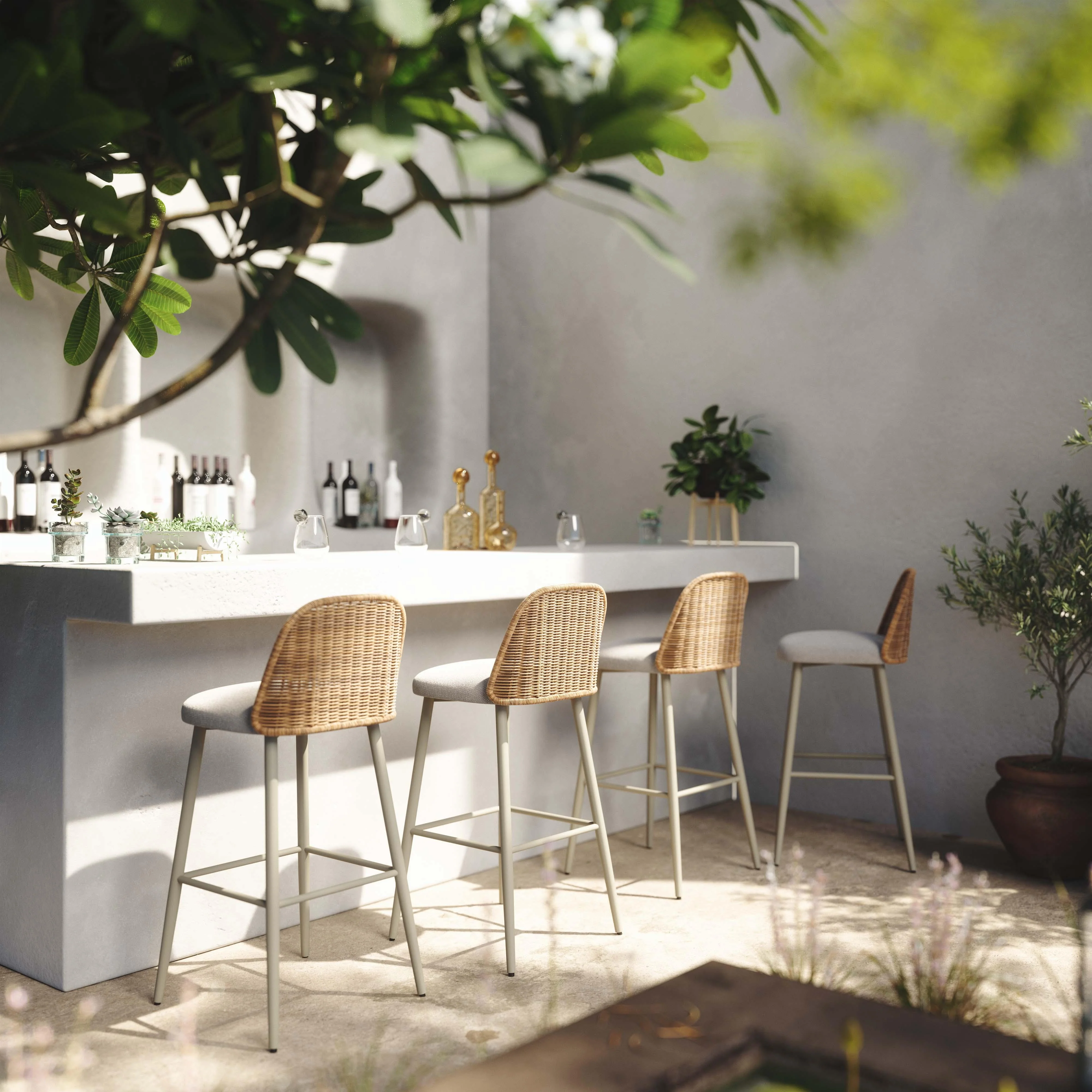 Alexa Performance Fabric Outdoor Stool - Image 7