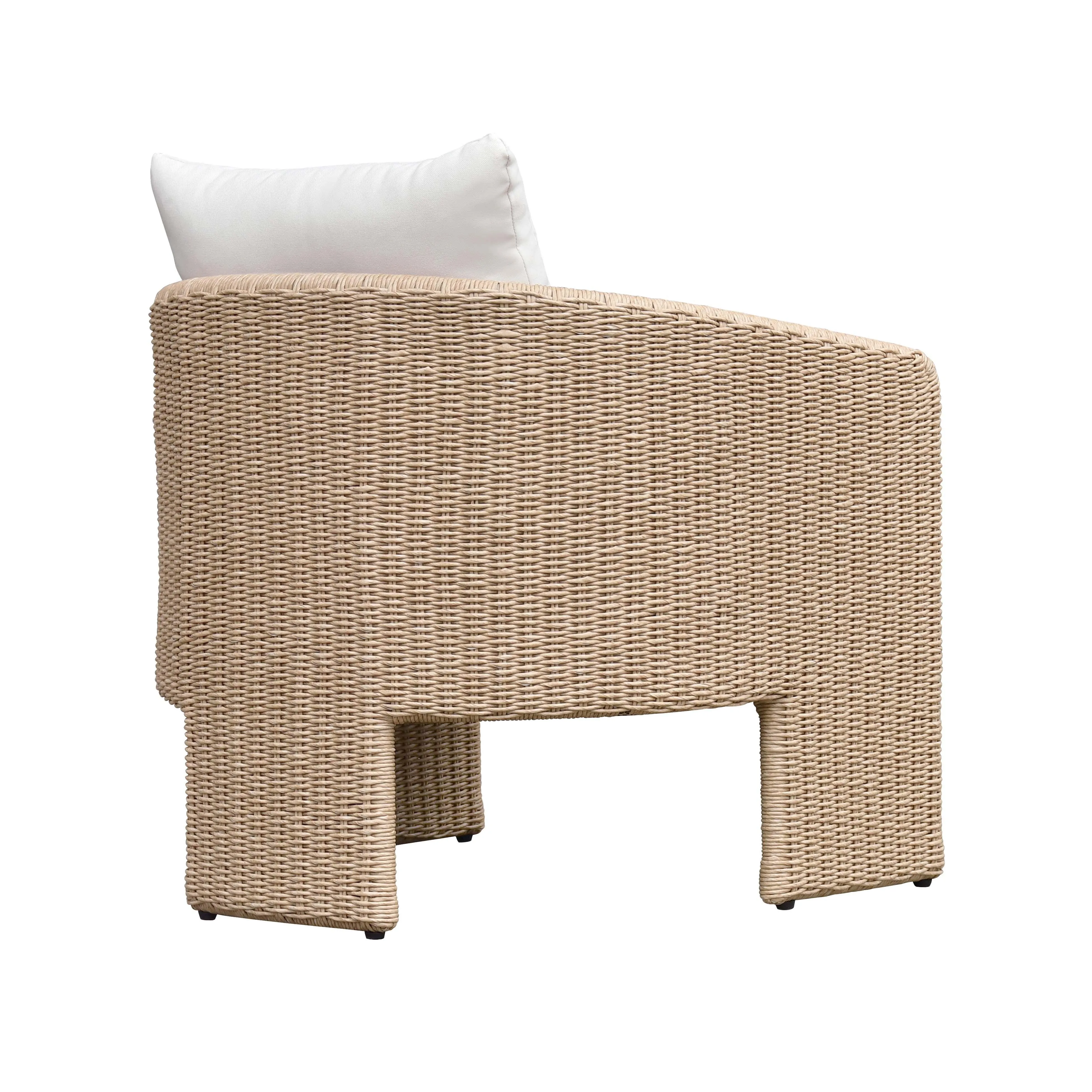 Alexa Rattan Performance Fabric Outdoor Armchair - Image 4