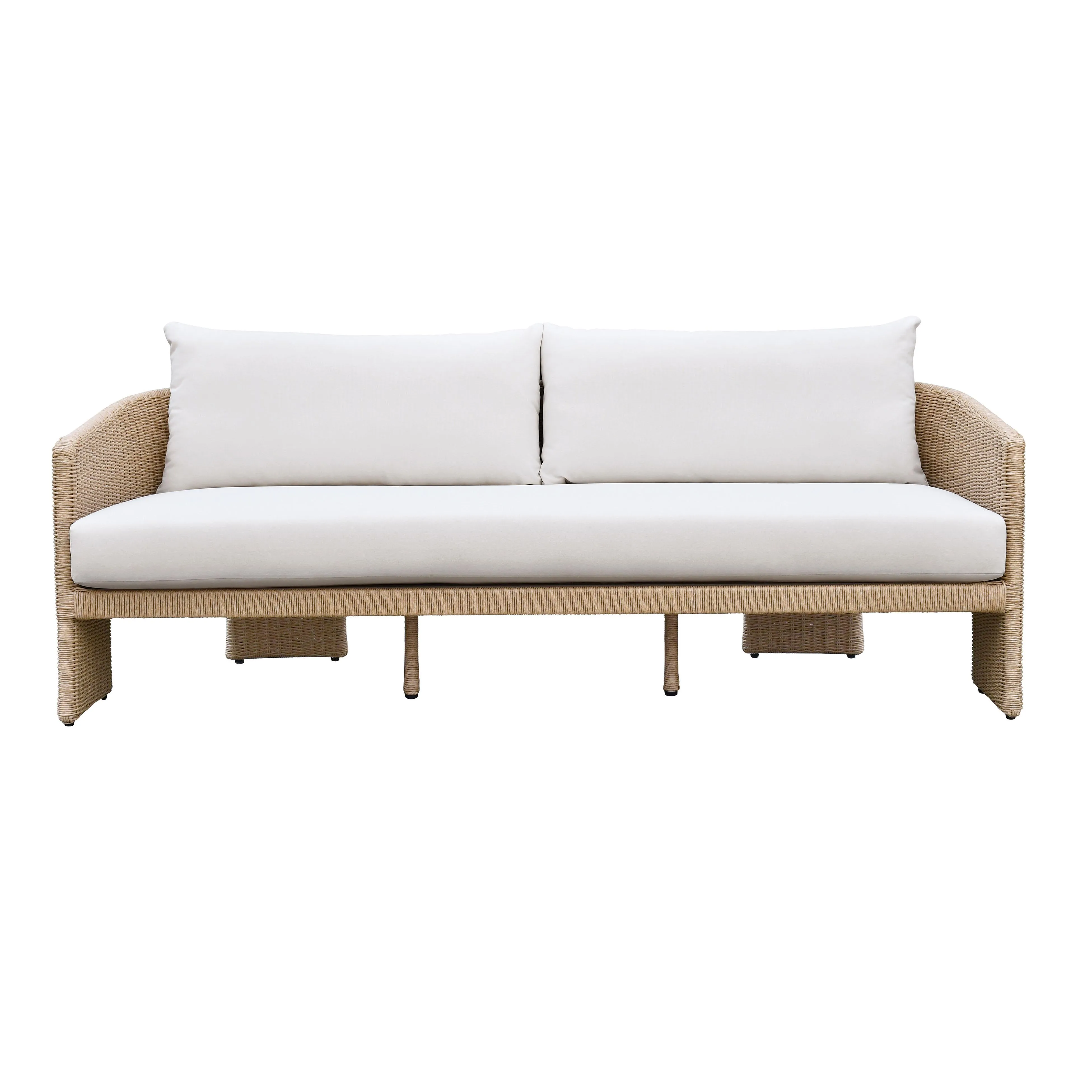 Alexa Rattan Performance Fabric Outdoor Sofa - Image 3
