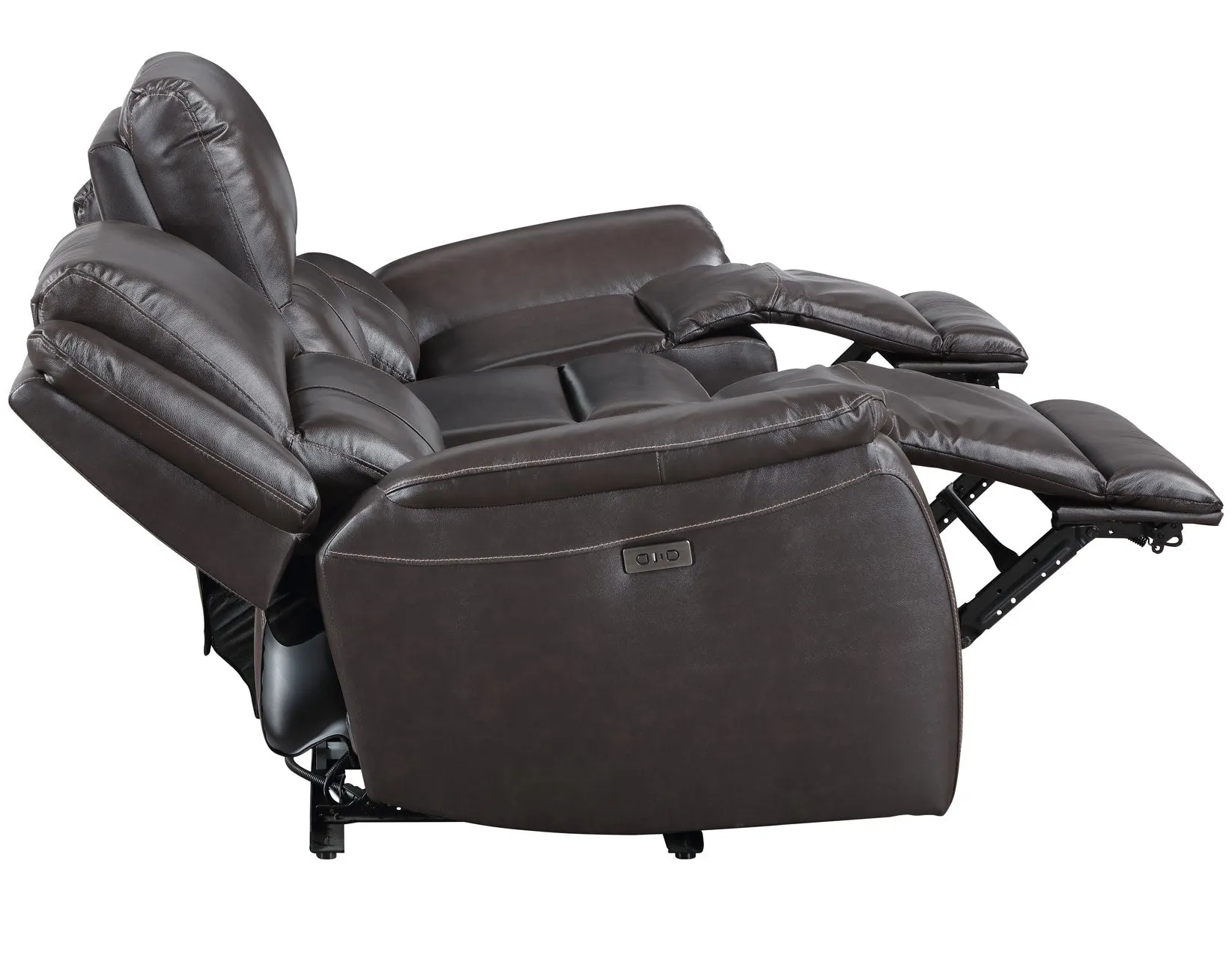 Alexandria Chocolate Power Leather Reclining Sofa - Image 9