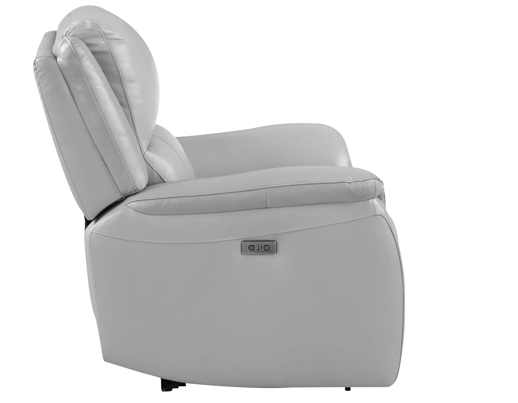 Alexandria Stone Top-Grain Leather Power Recliner - Image 5
