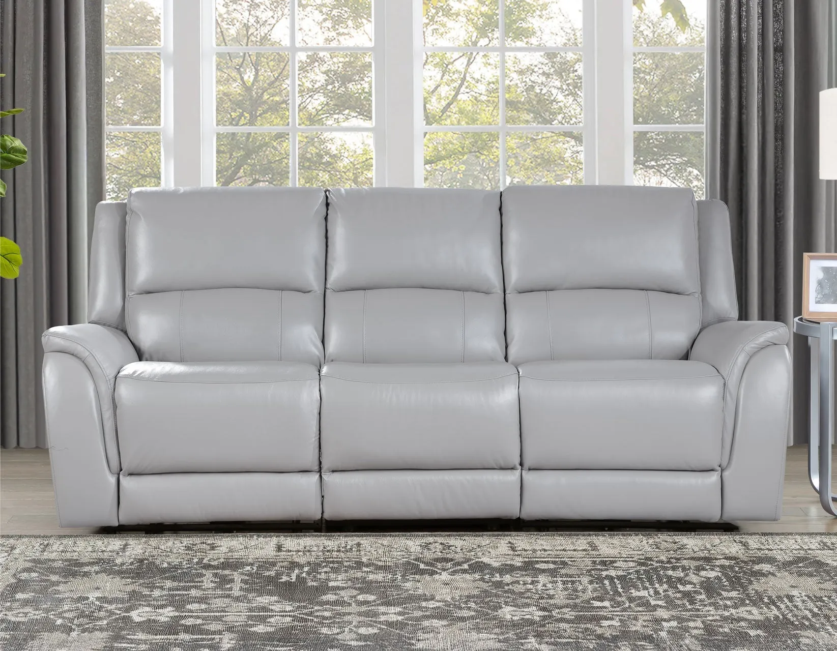 Alexandria Stone Top-Grain Leather Power Reclining Sofa