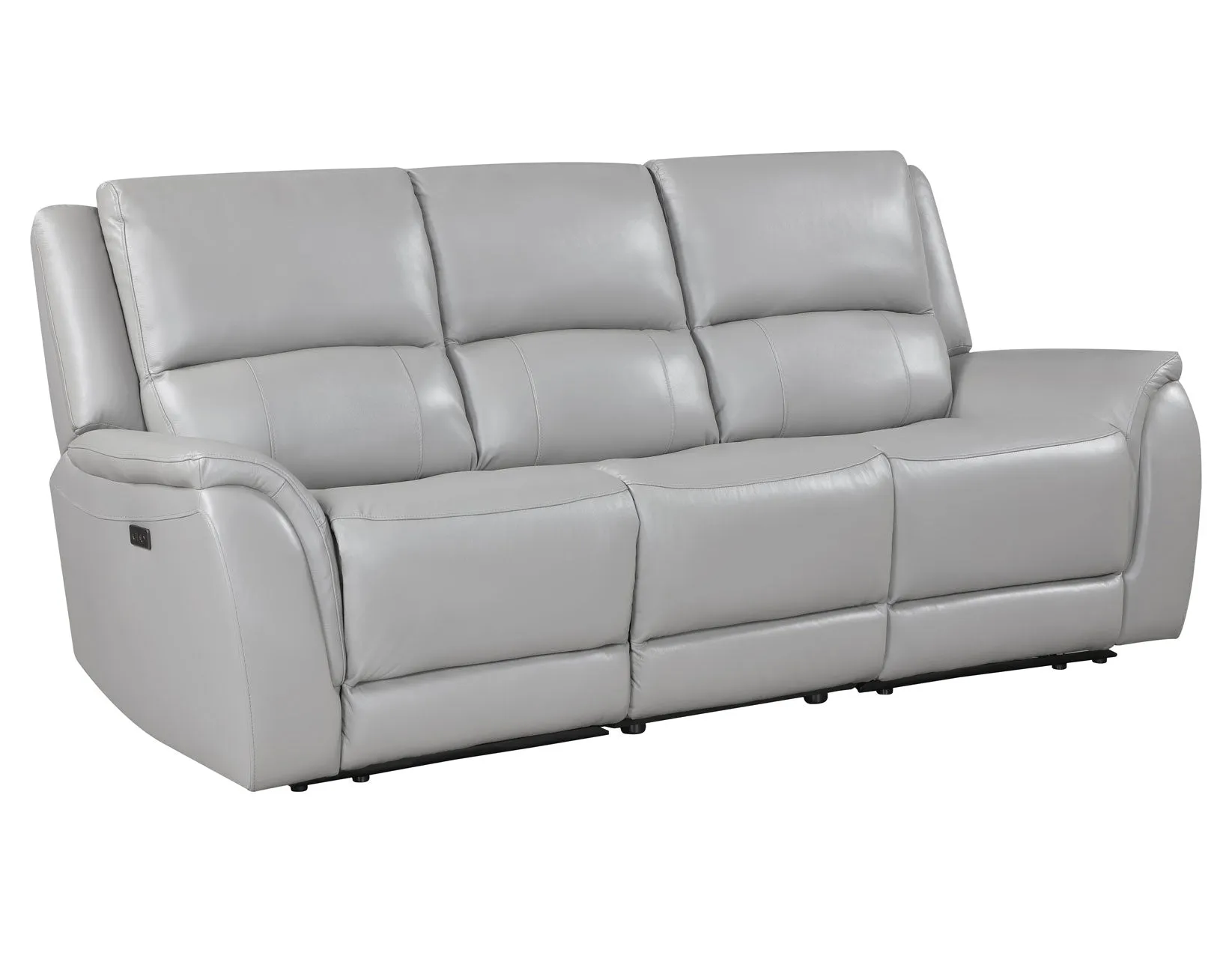 Alexandria Stone Top-Grain Leather Power Reclining Sofa - Image 4