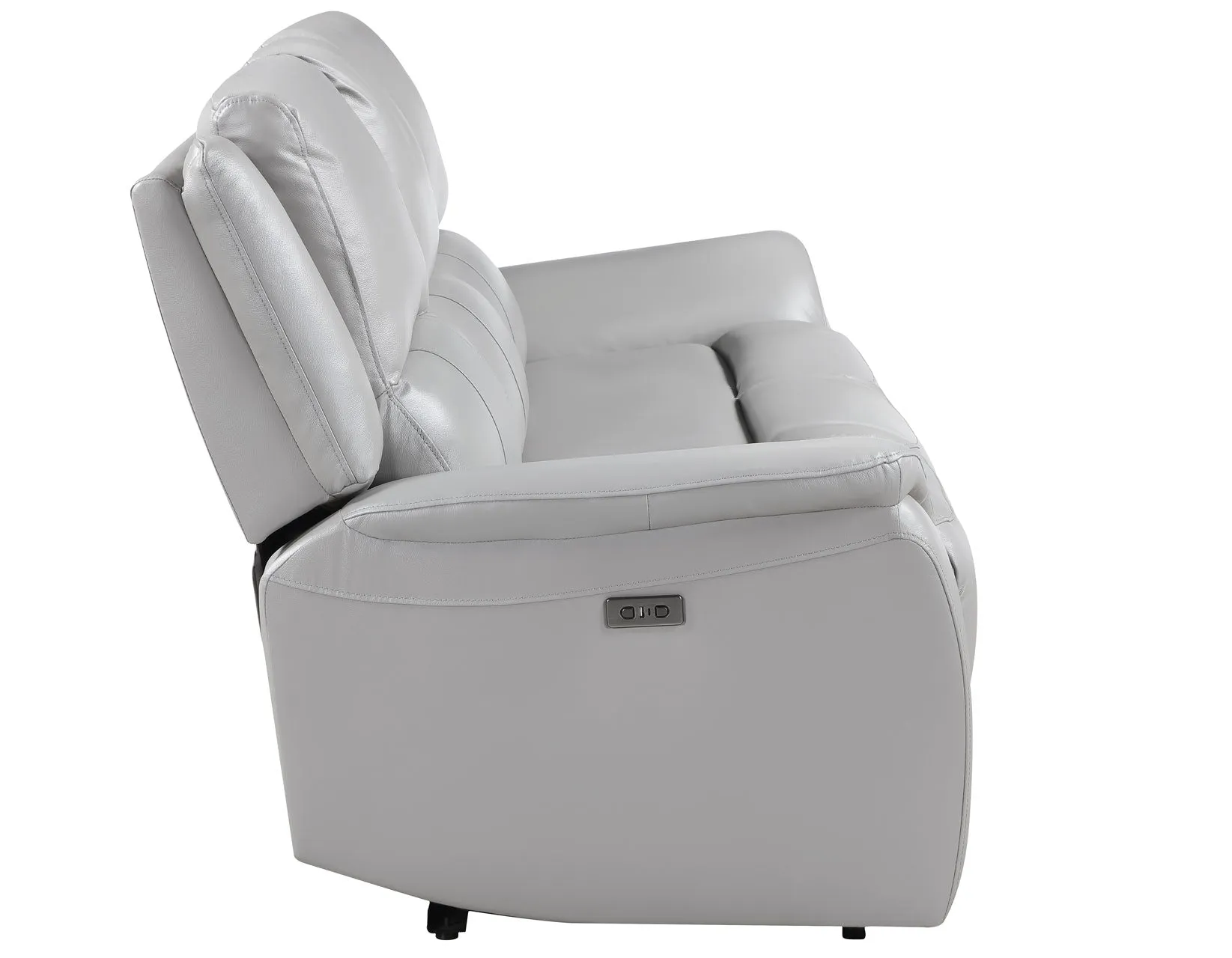 Alexandria Stone Top-Grain Leather Power Reclining Sofa - Image 5