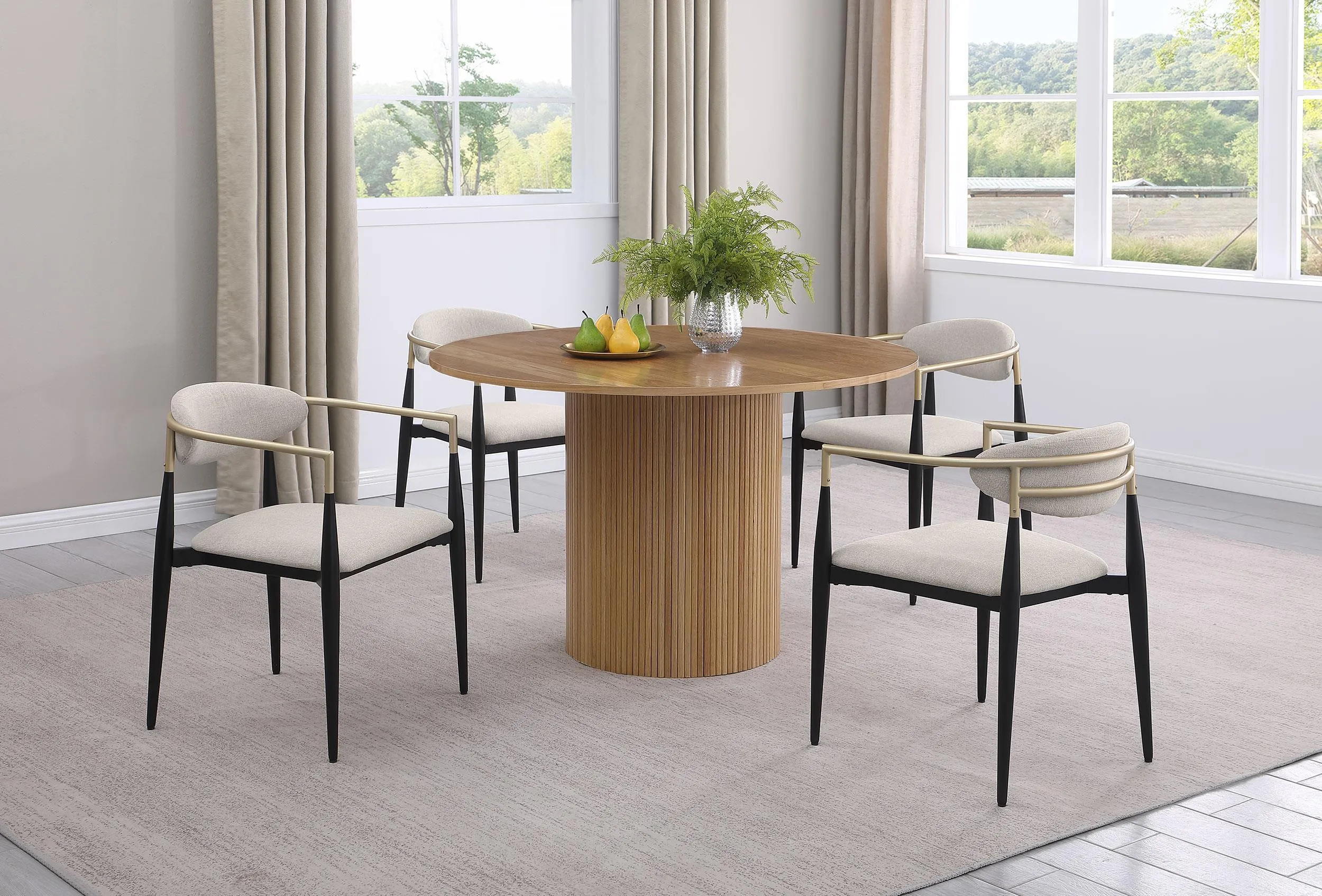 Alexis Upholstered Dining Arm Chair Beige (Set of 2) - Image 11