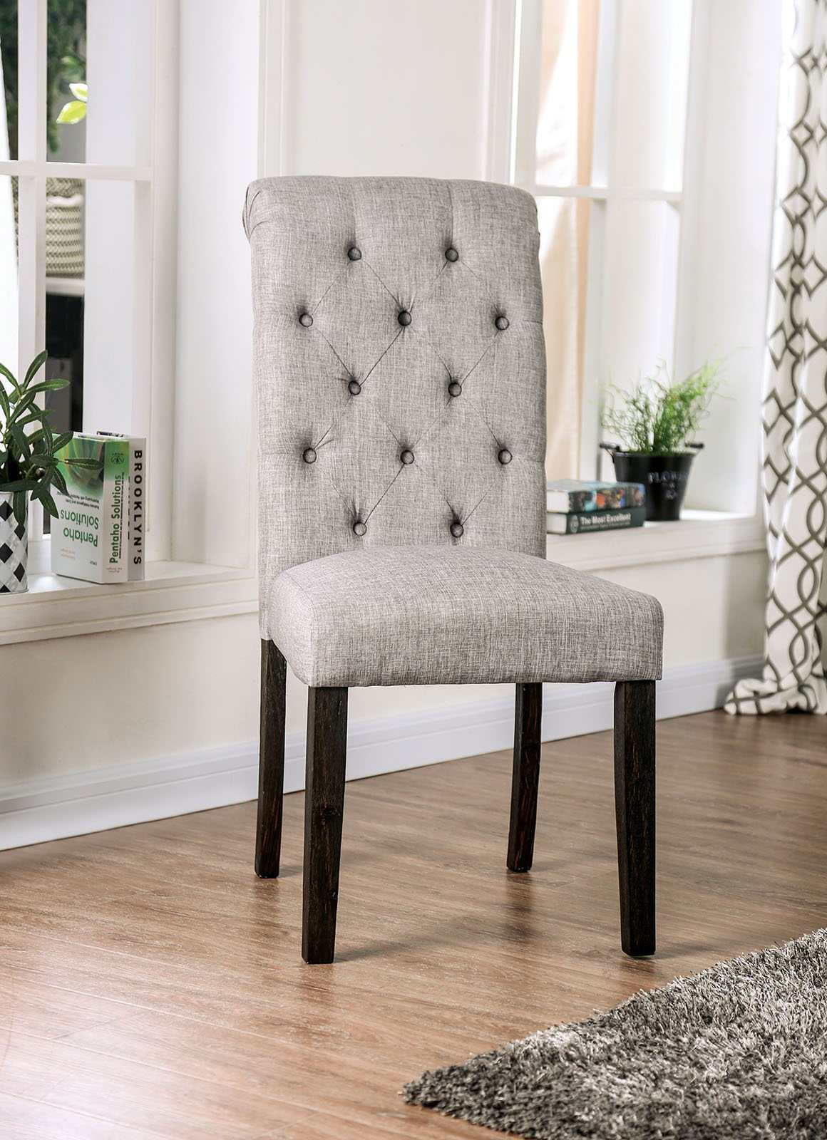 Alfred Antique Black & Light Gray 7pc Dining Room Set - Image 2