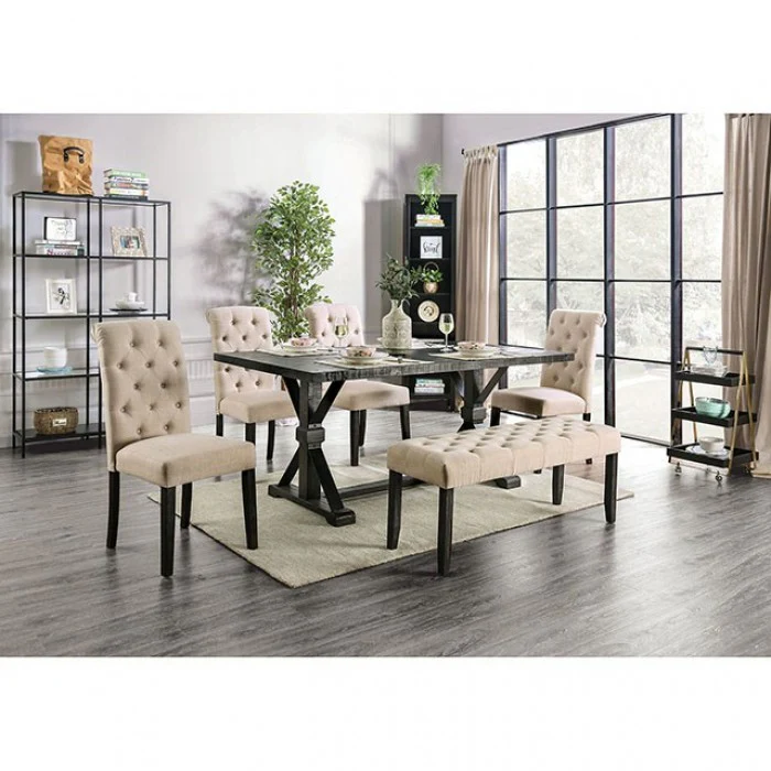 Alfred Antique Black/Rustic 6-Piece Dining Room Set