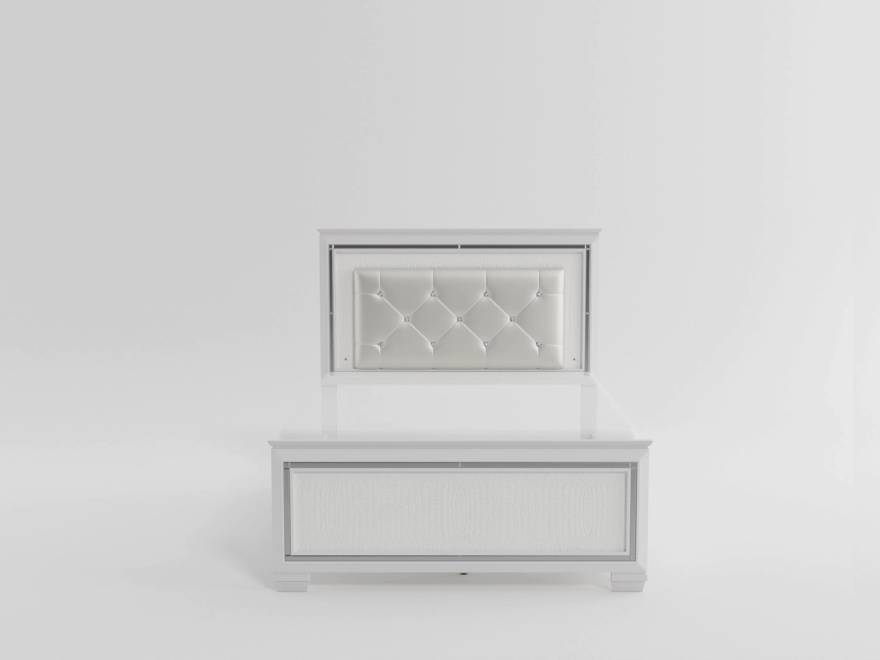 Allura Black California King LED Upholstered Panel Bed - Image 2