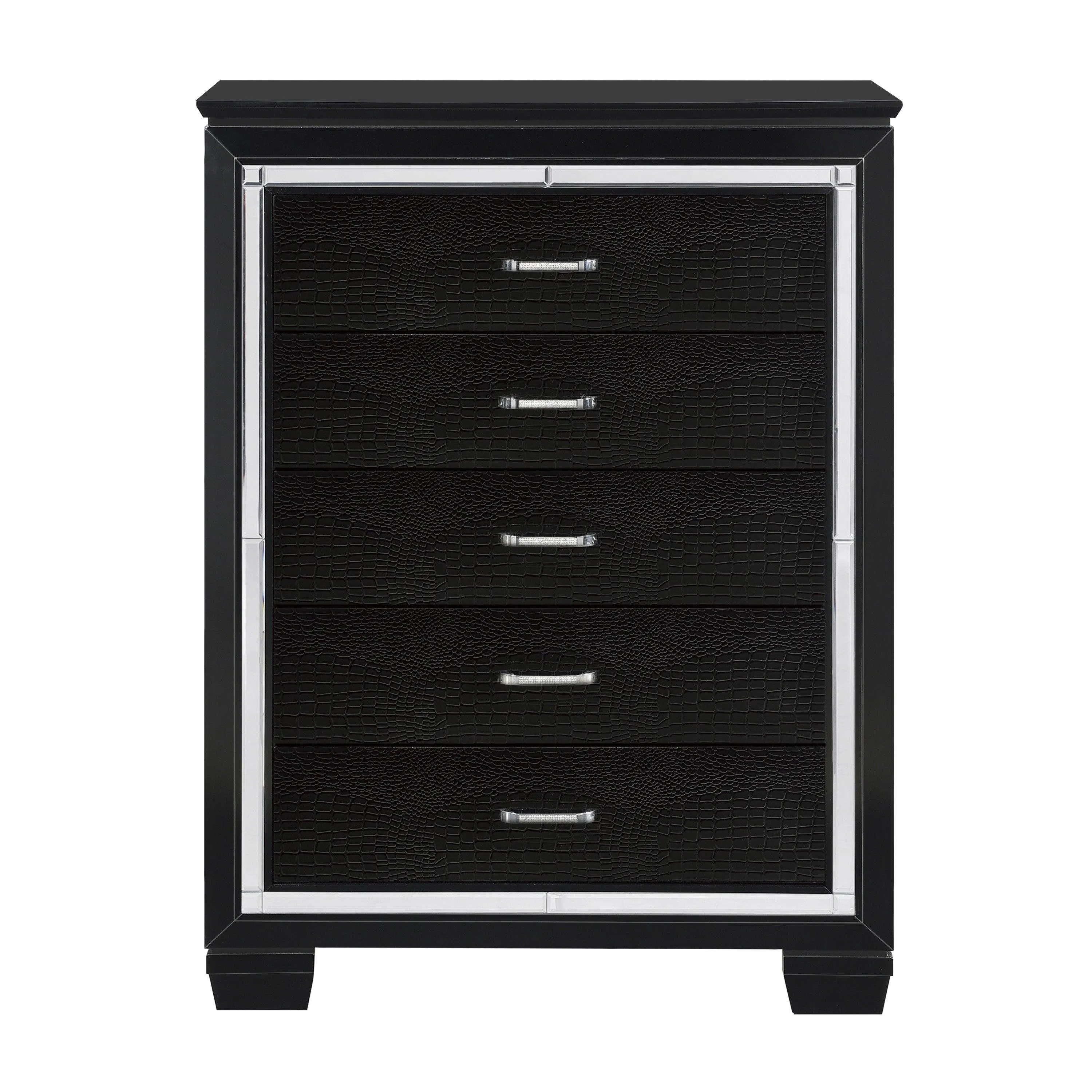 Allura Black LED Upholstered Panel Bedroom Set - Image 13